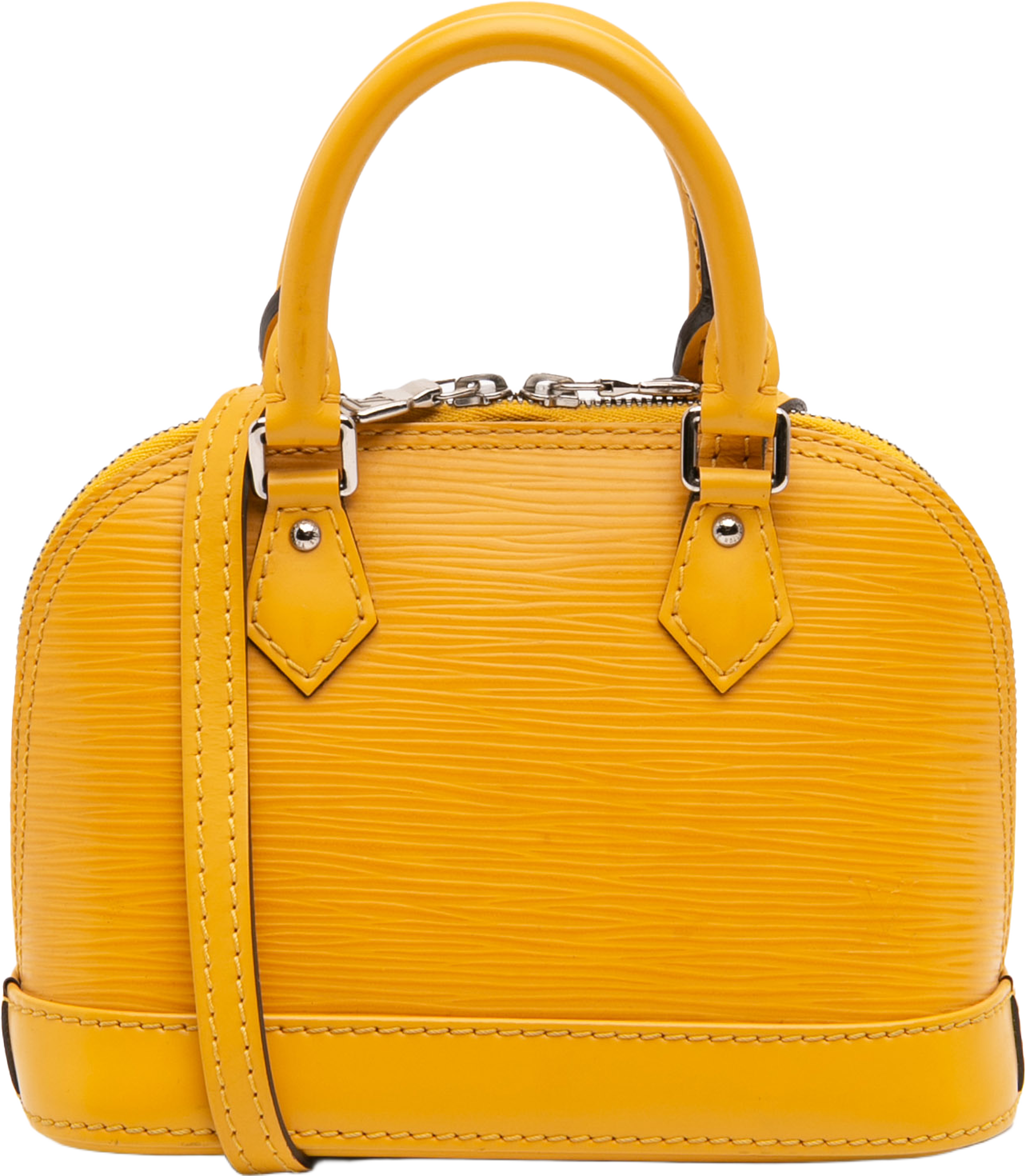 Louis Vuitton Epi Nano Alma, från Luxclusif, i färgen yellow. Klicka för att öppna bilden i stort format