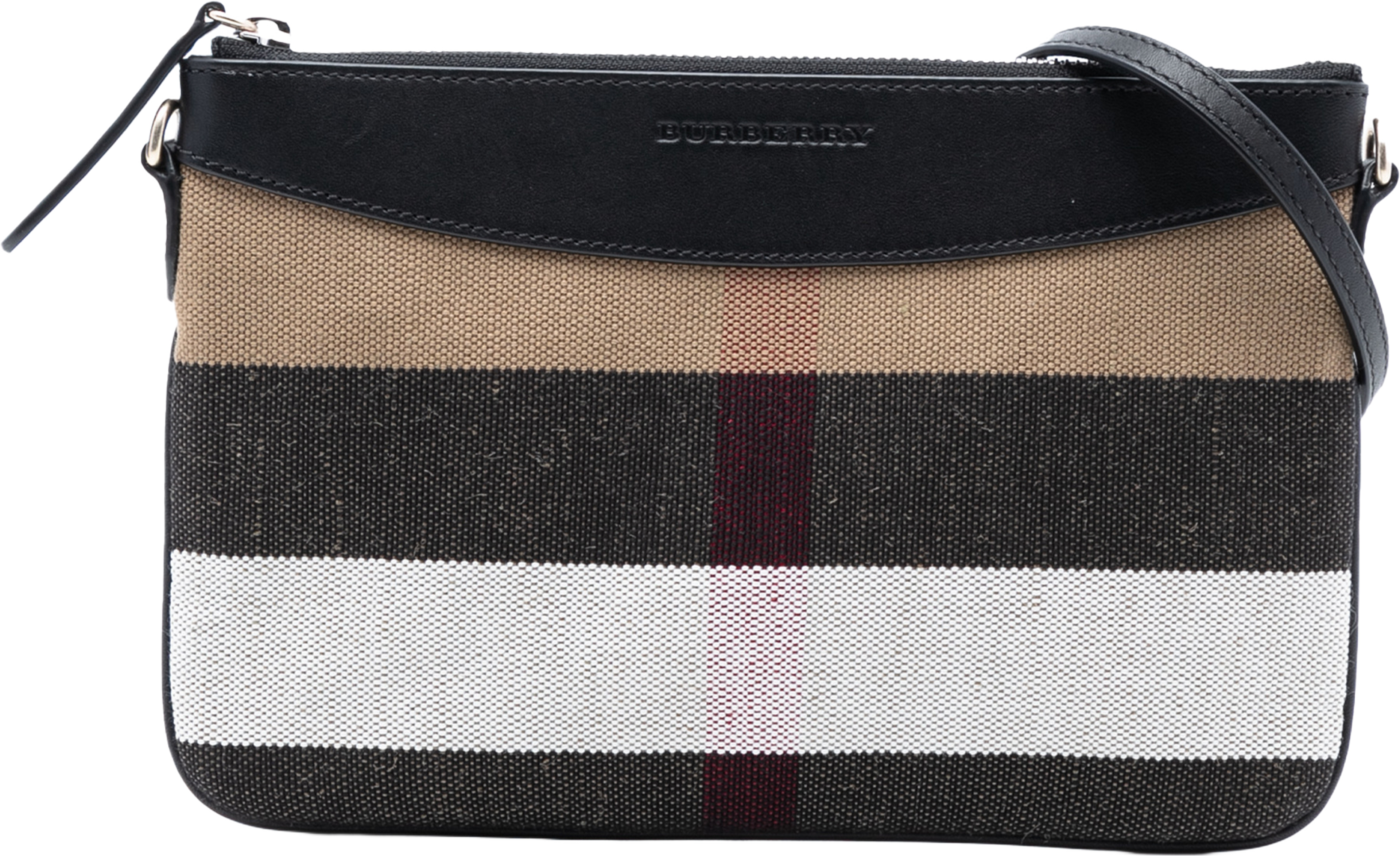 Burberry Mega Check Canvas Peyton Crossbody, från Luxclusif, i färgen light brown. Klicka för att öppna bilden i stort format