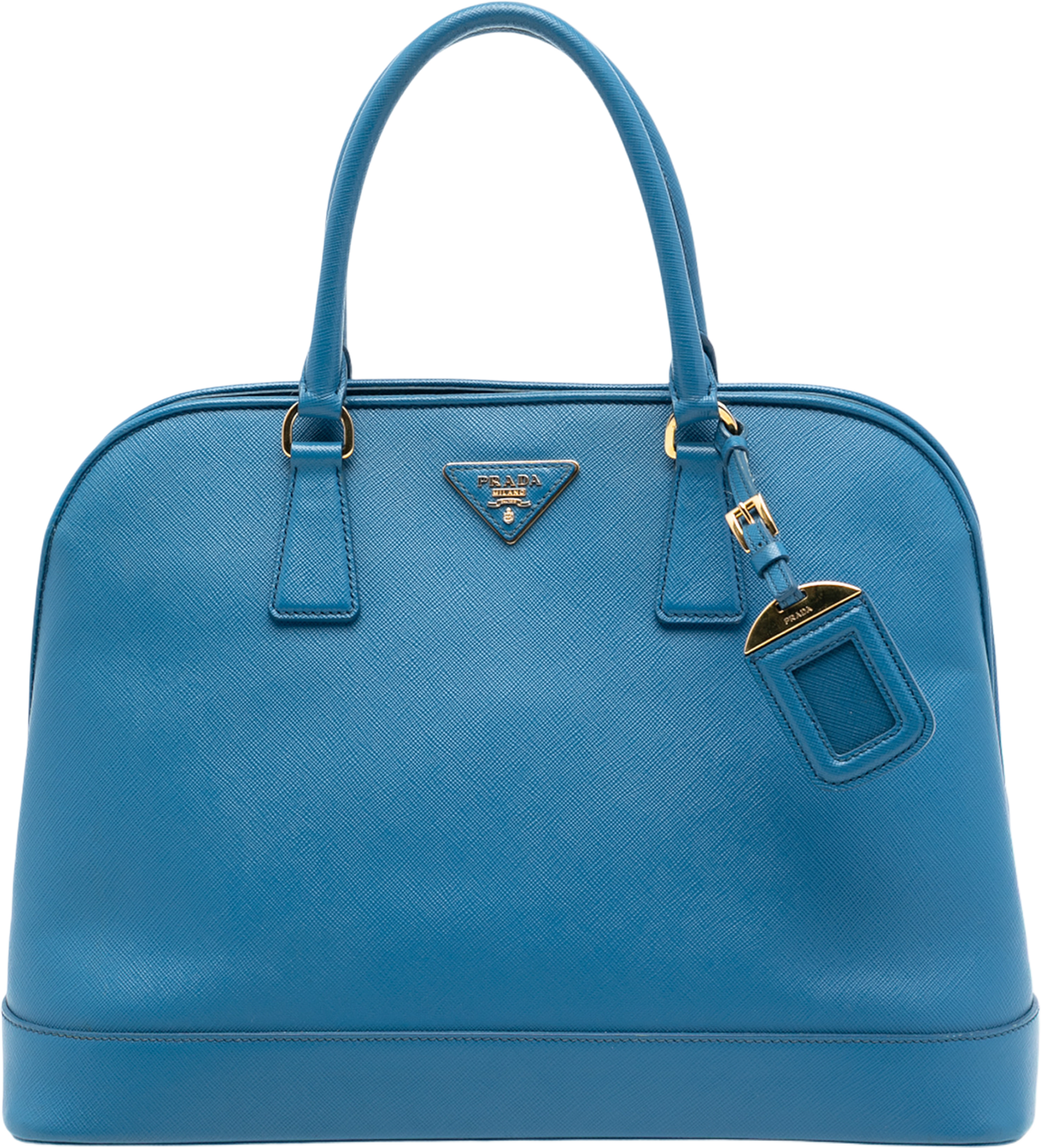 Prada Large Saffiano Lux Open Promenade Satchel, från Luxclusif, i färgen blue. Klicka för att öppna bilden i stort format