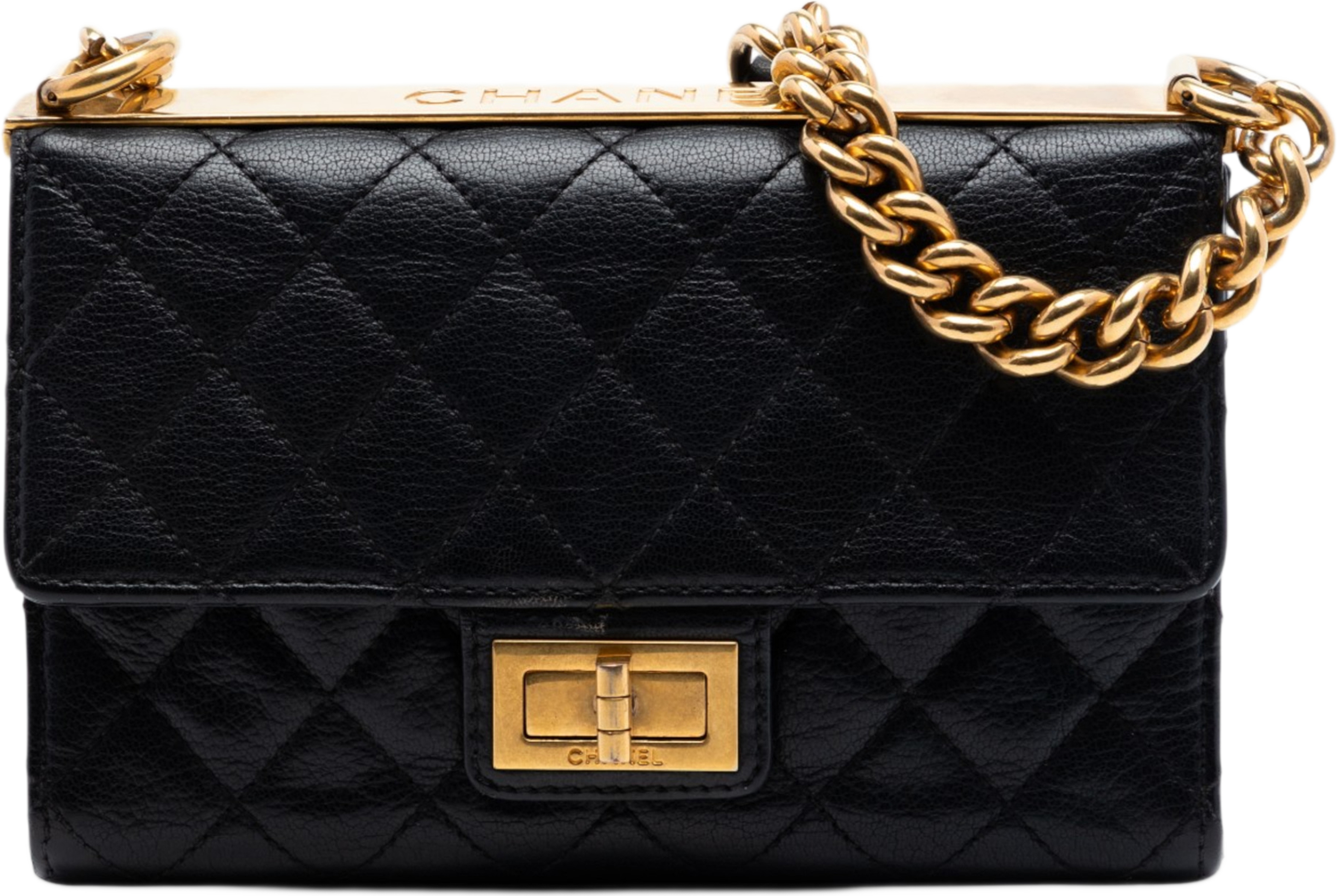 Chanel Mini Quilted Goatskin Reissue 2.55 Rita Flap, från Luxclusif, i färgen svart. Klicka för att öppna bilden i stort format
