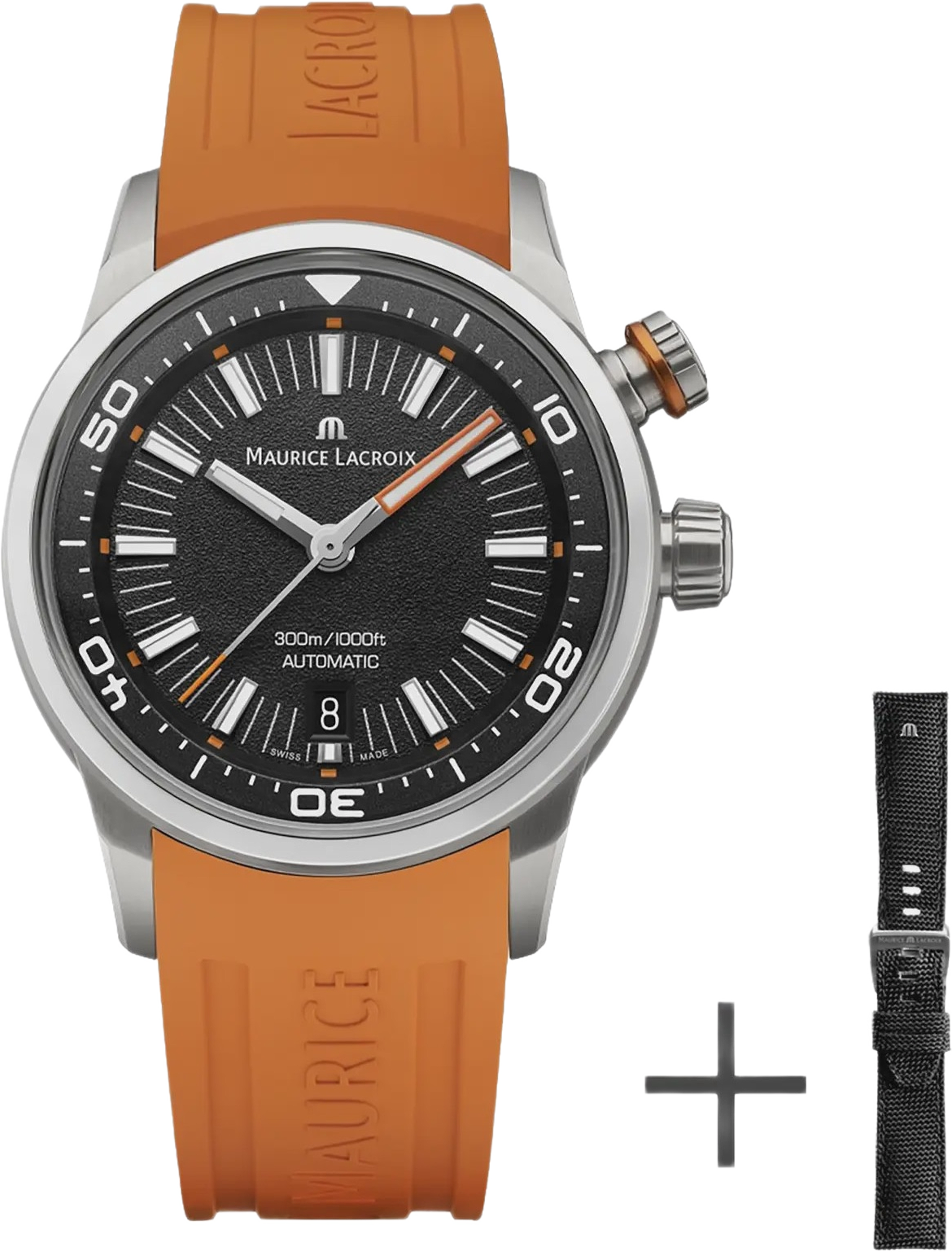 Maurice Lacroix Pontos S Diver Automatisk Herr Svart/stål, Gummiband – Pt6248-ss00l-330-j, från MAURICE LACROIX, i färgen 1. Klicka för att öppna bilden i stort format