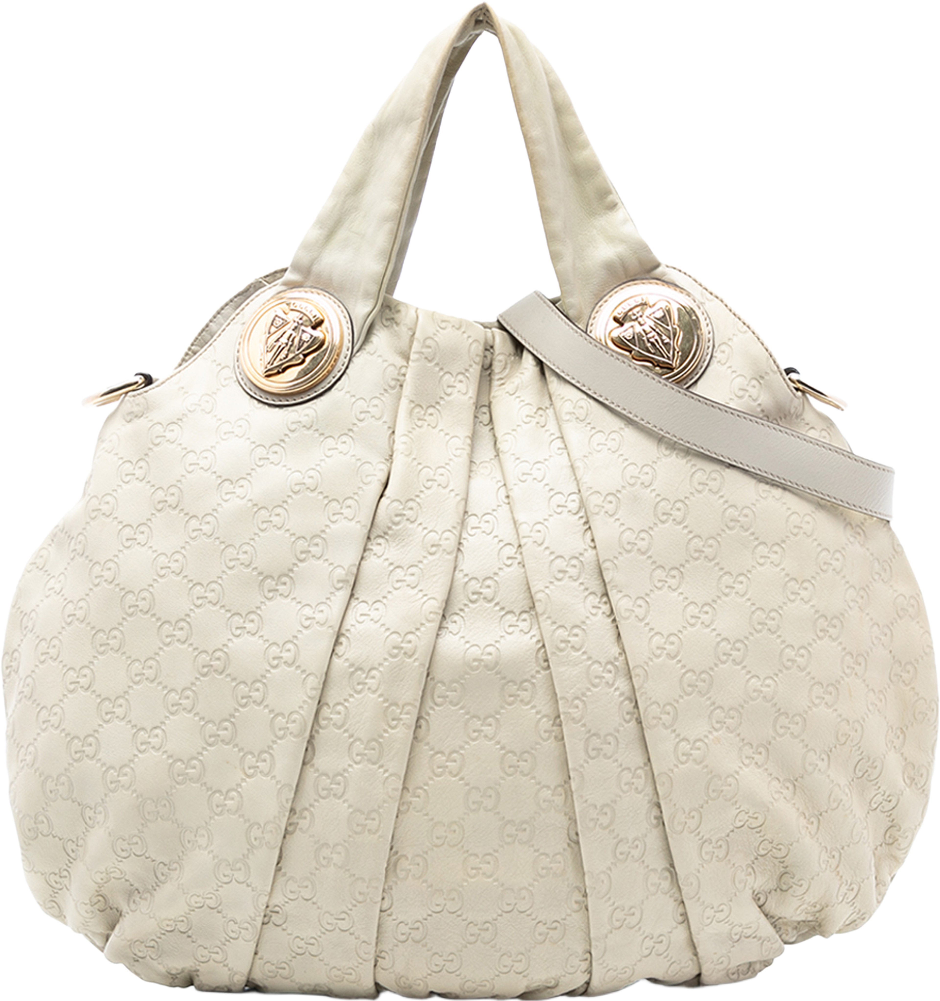 Gucci Large Guccissima Hysteria Satchel, från Luxclusif, i färgen white. Klicka för att öppna bilden i stort format