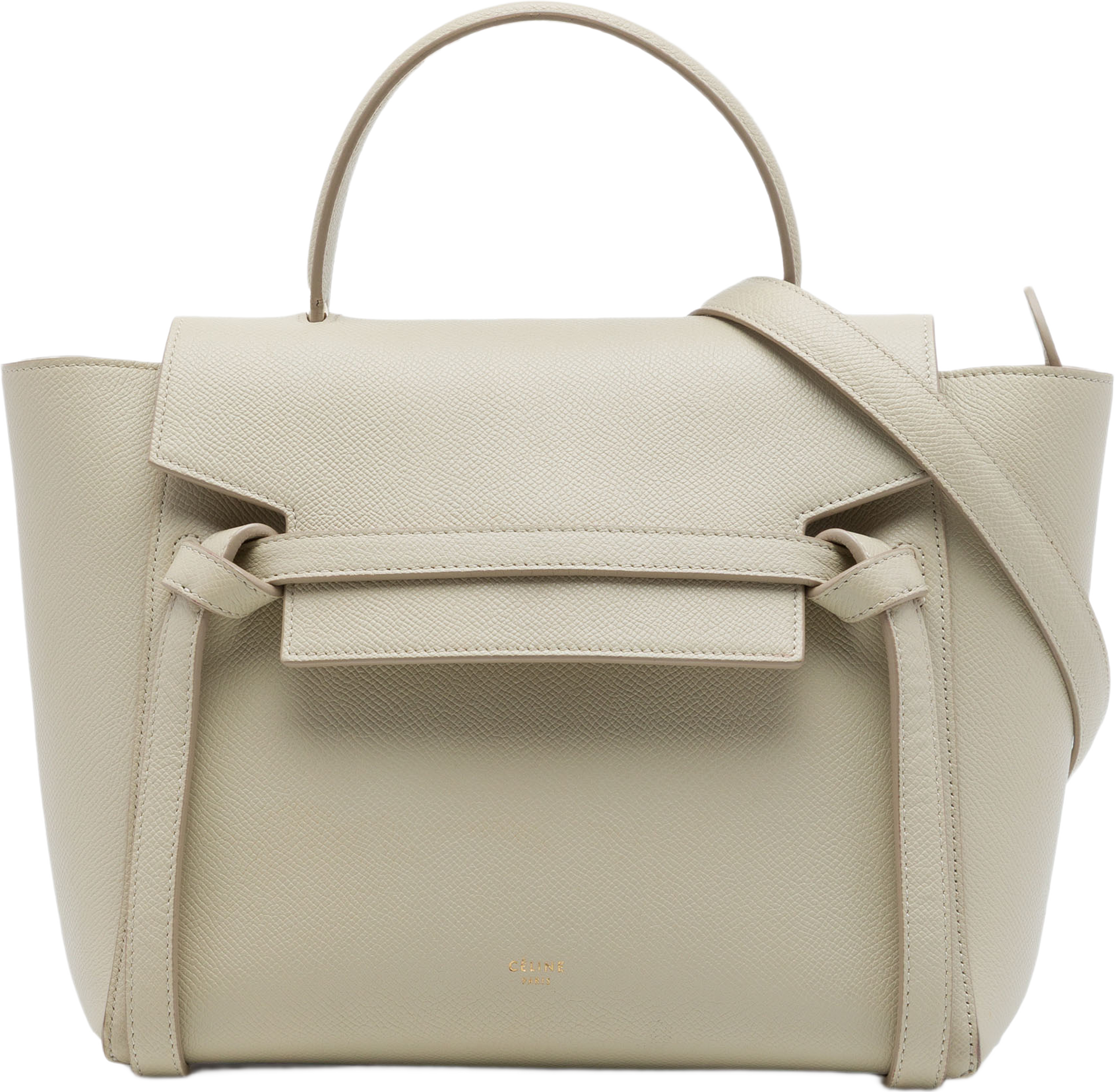 Celine Micro Grained Calfskin Belt Bag, från Luxclusif, i färgen beige. Klicka för att öppna bilden i stort format