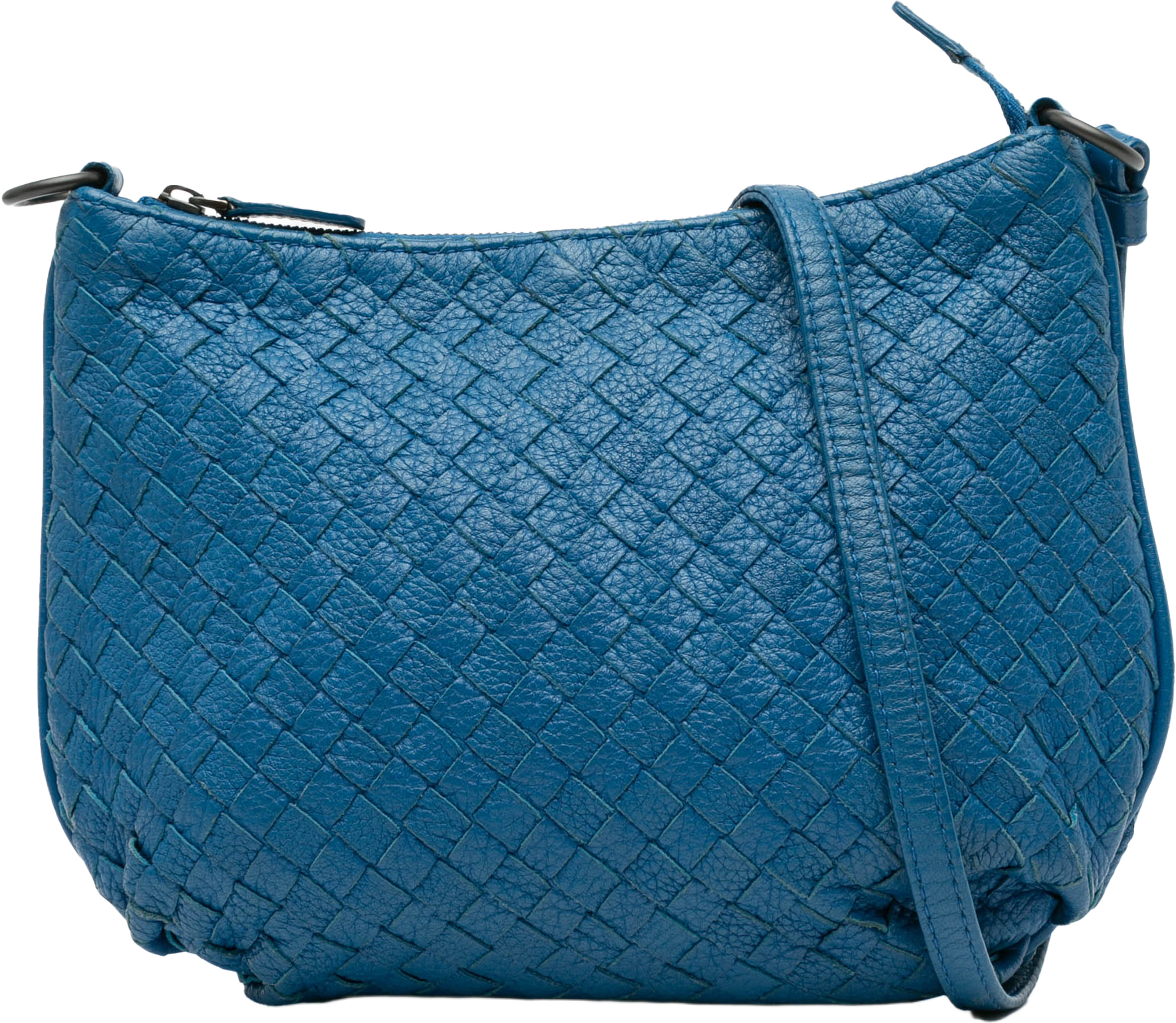 Bottega Veneta Nappa Intrecciato Crossbody, från Luxclusif, i färgen blue. Klicka för att öppna bilden i stort format