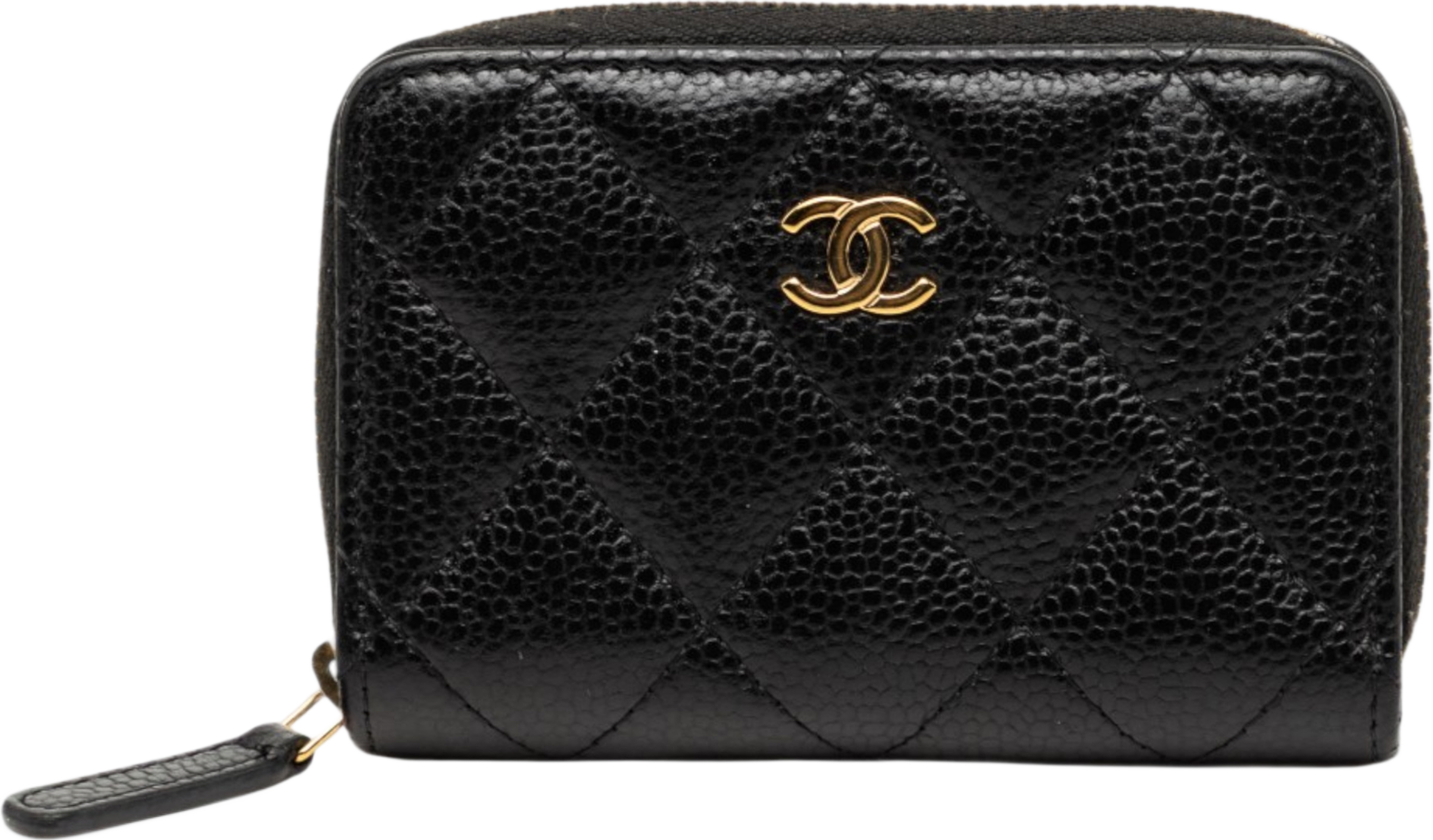 Chanel Cc Quilted Caviar Zip Coin Purse, från Luxclusif, i färgen svart. Klicka för att öppna bilden i stort format