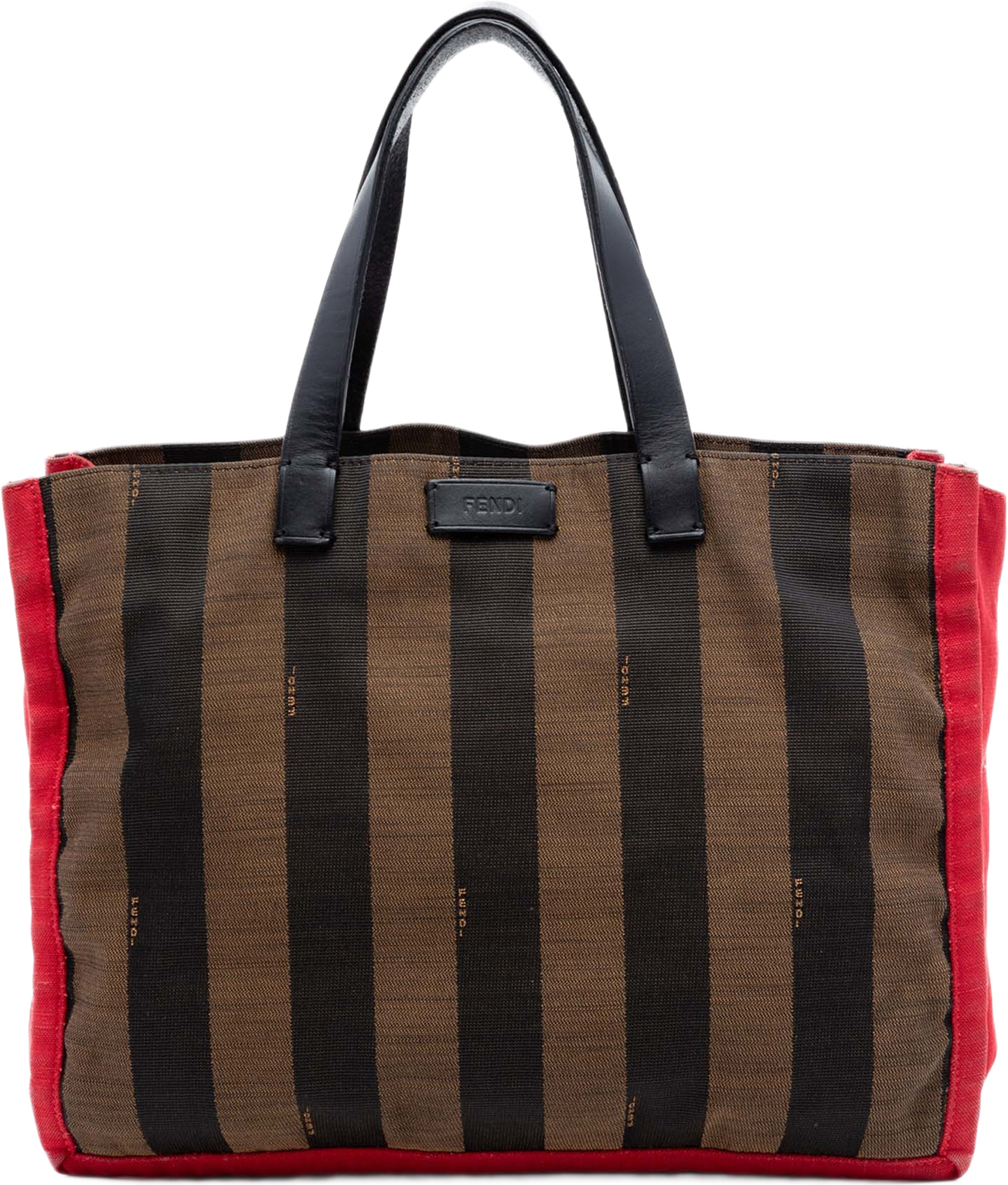 Fendi Pequin Canvas Simply Shopping Tote, från Luxclusif, i färgen brown. Klicka för att öppna bilden i stort format