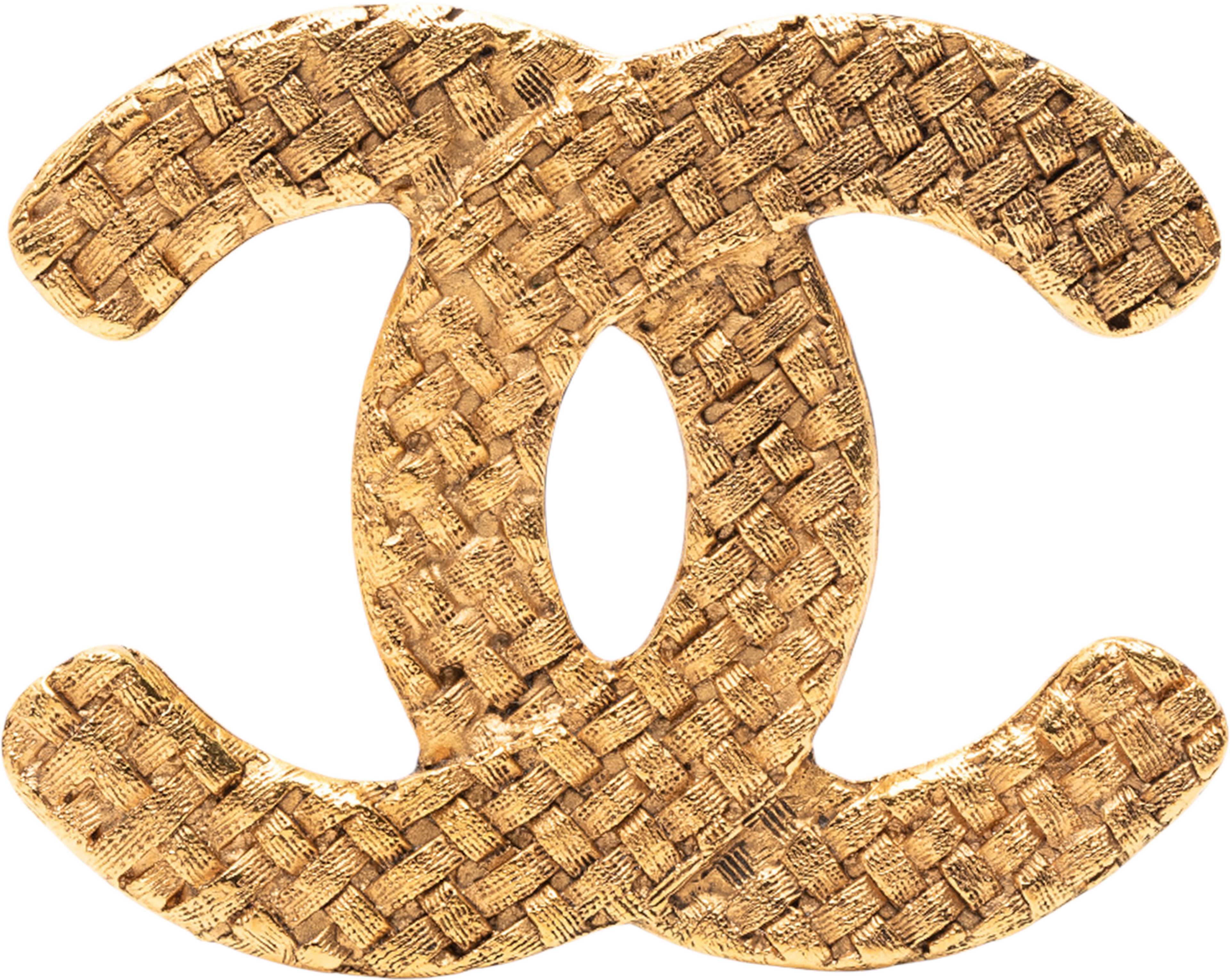 Chanel Cc Gold Plated Woven Brooch, från Luxclusif, i färgen gold. Klicka för att öppna bilden i stort format