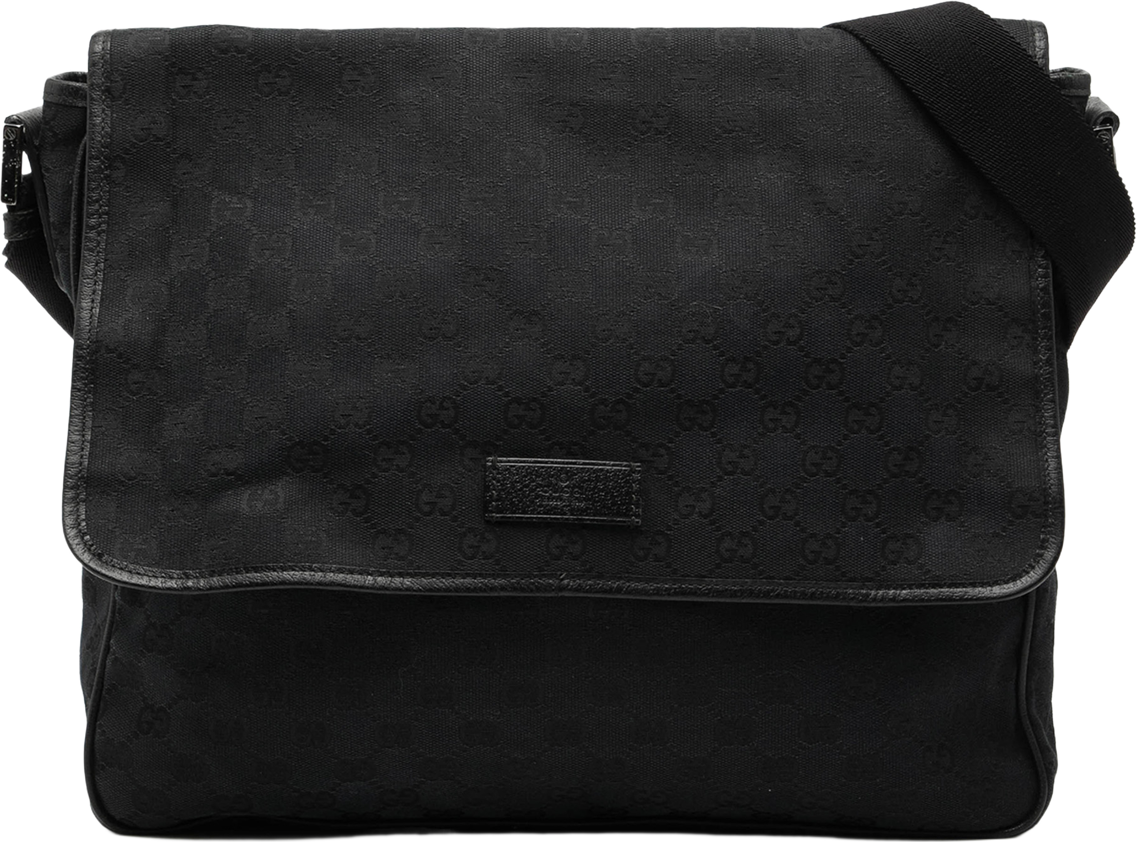 Gucci Gg Canvas Flap Messenger Bag, från Luxclusif, i färgen black. Klicka för att öppna bilden i stort format