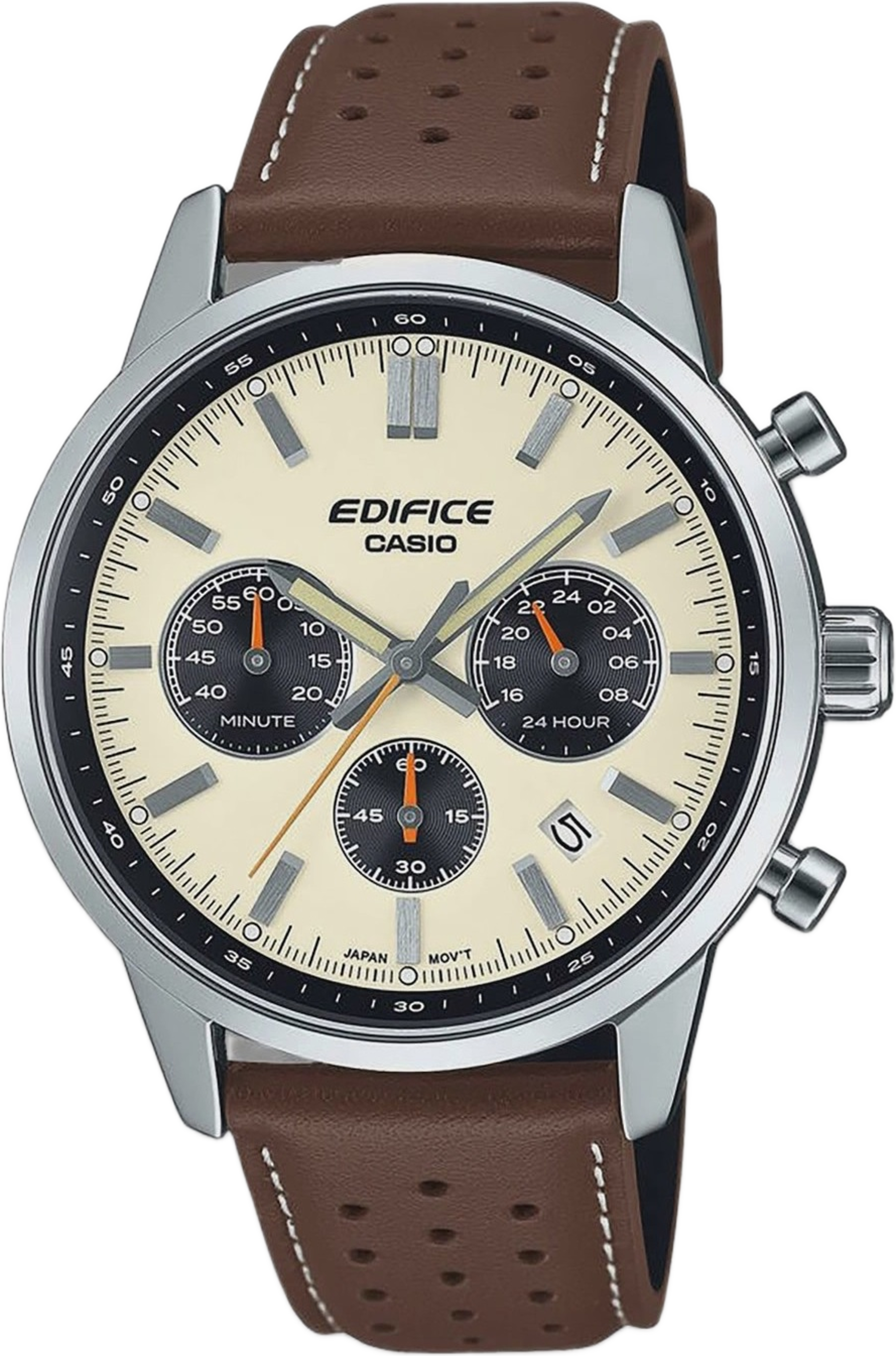 Casio Edifice Vit/svart, Läderband - Efr-575l-7aef, från Casio, i färgen 1. Klicka för att öppna bilden i stort format