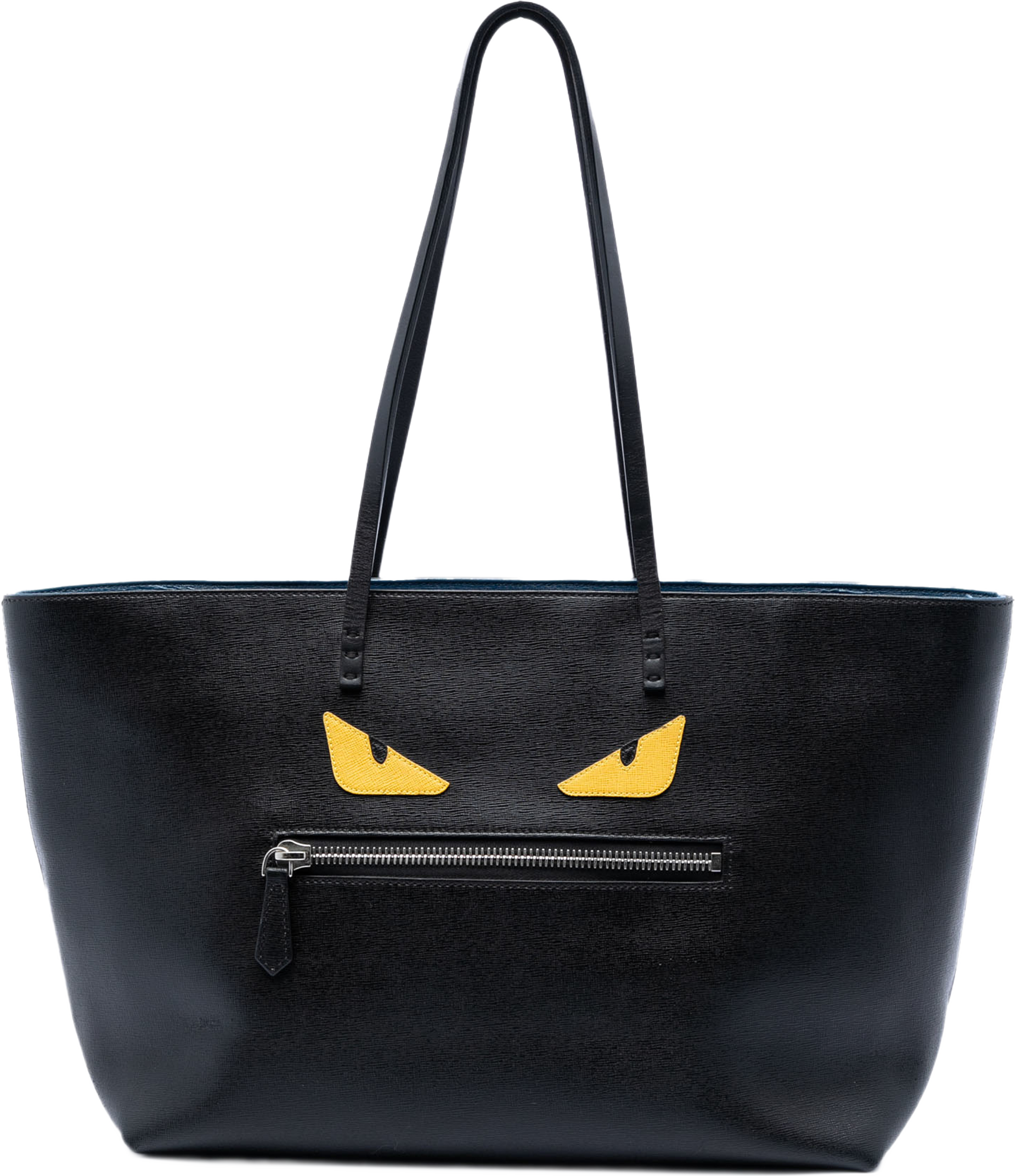 Fendi Leather Monster Roll Tote, från Luxclusif, i färgen black. Klicka för att öppna bilden i stort format