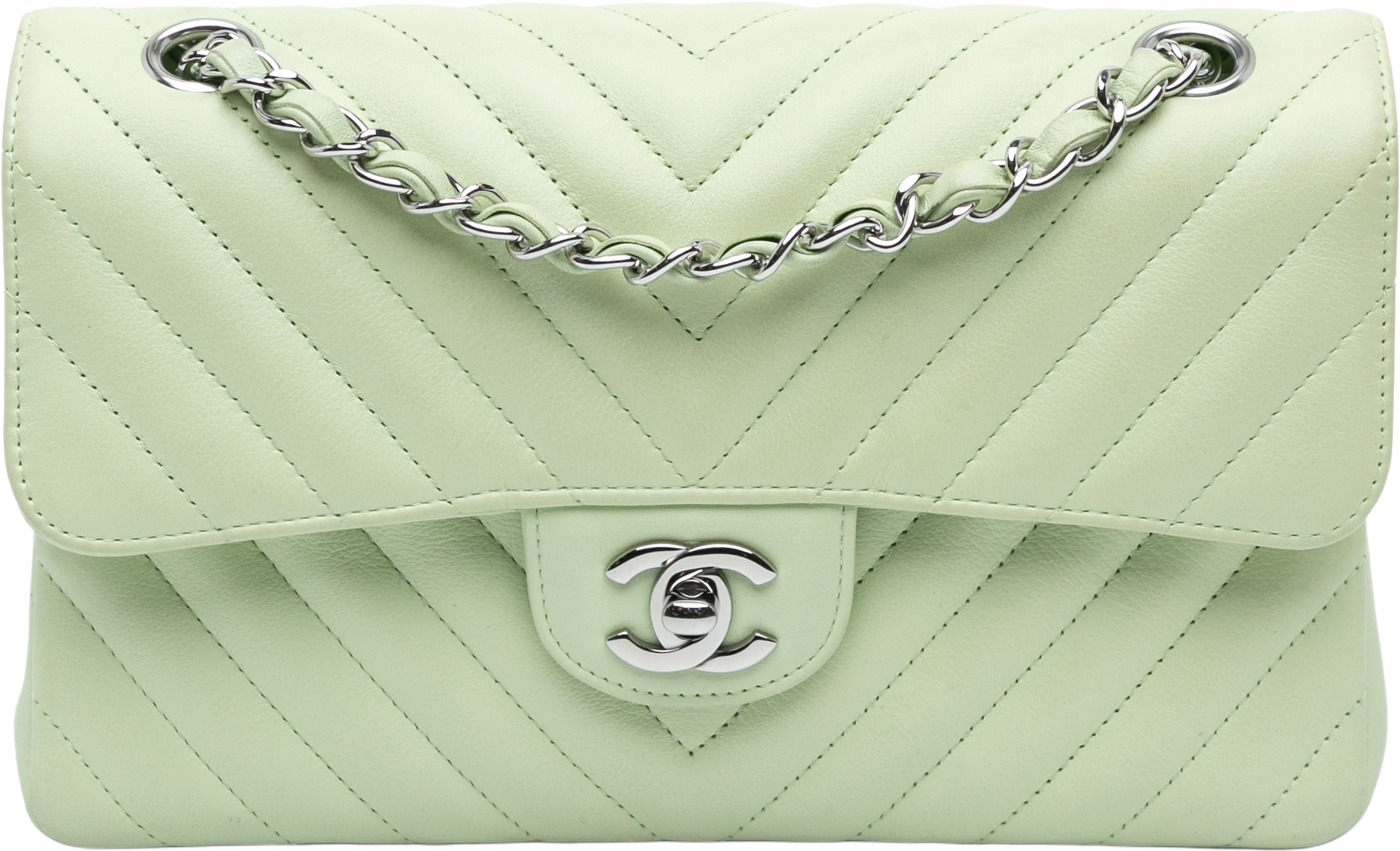 Chanel Small Classic Chevron Lambskin Double Flap