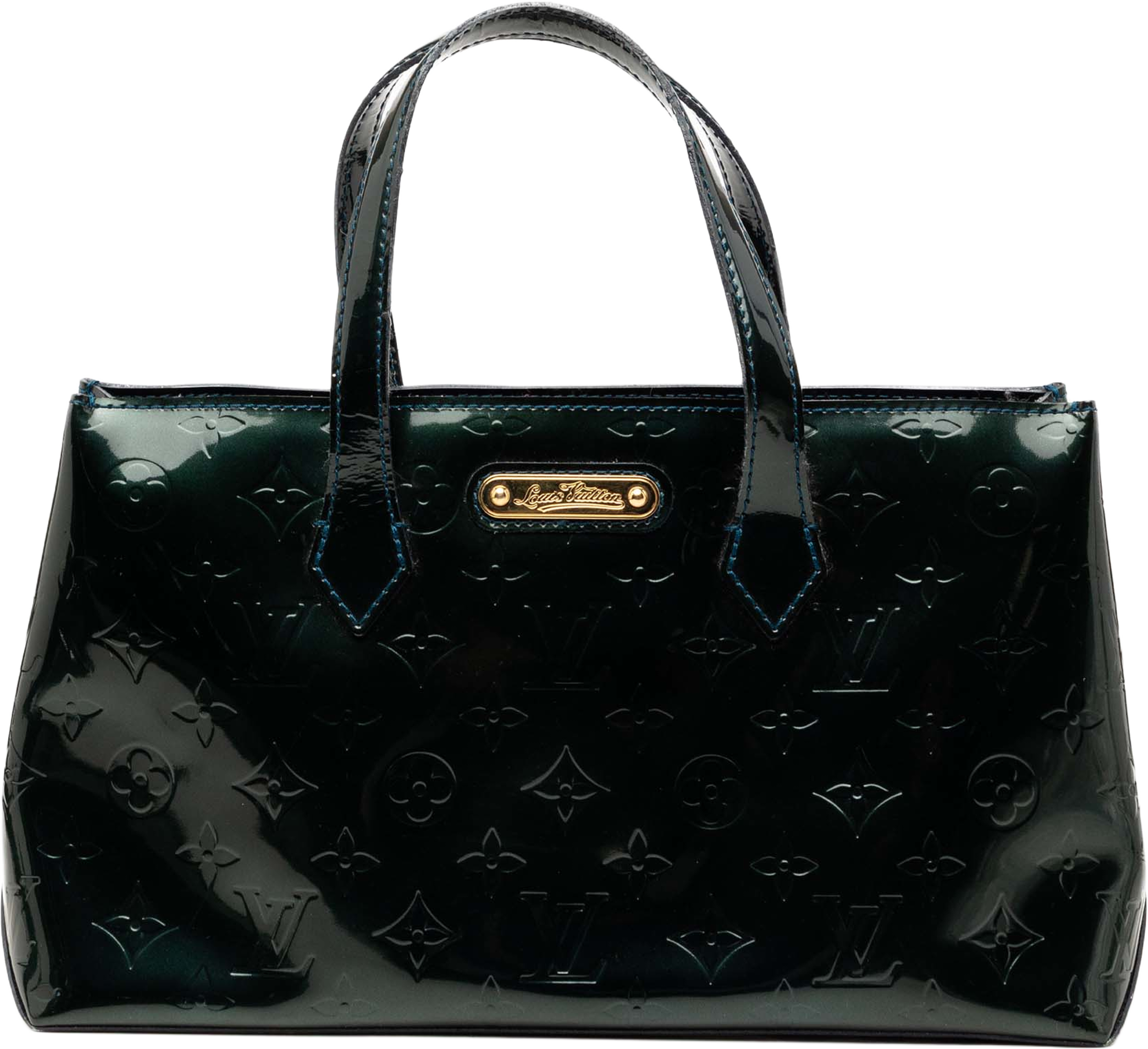 Louis Vuitton Monogram Vernis Wilshire Pm, från Luxclusif, i färgen dark green. Klicka för att öppna bilden i stort format