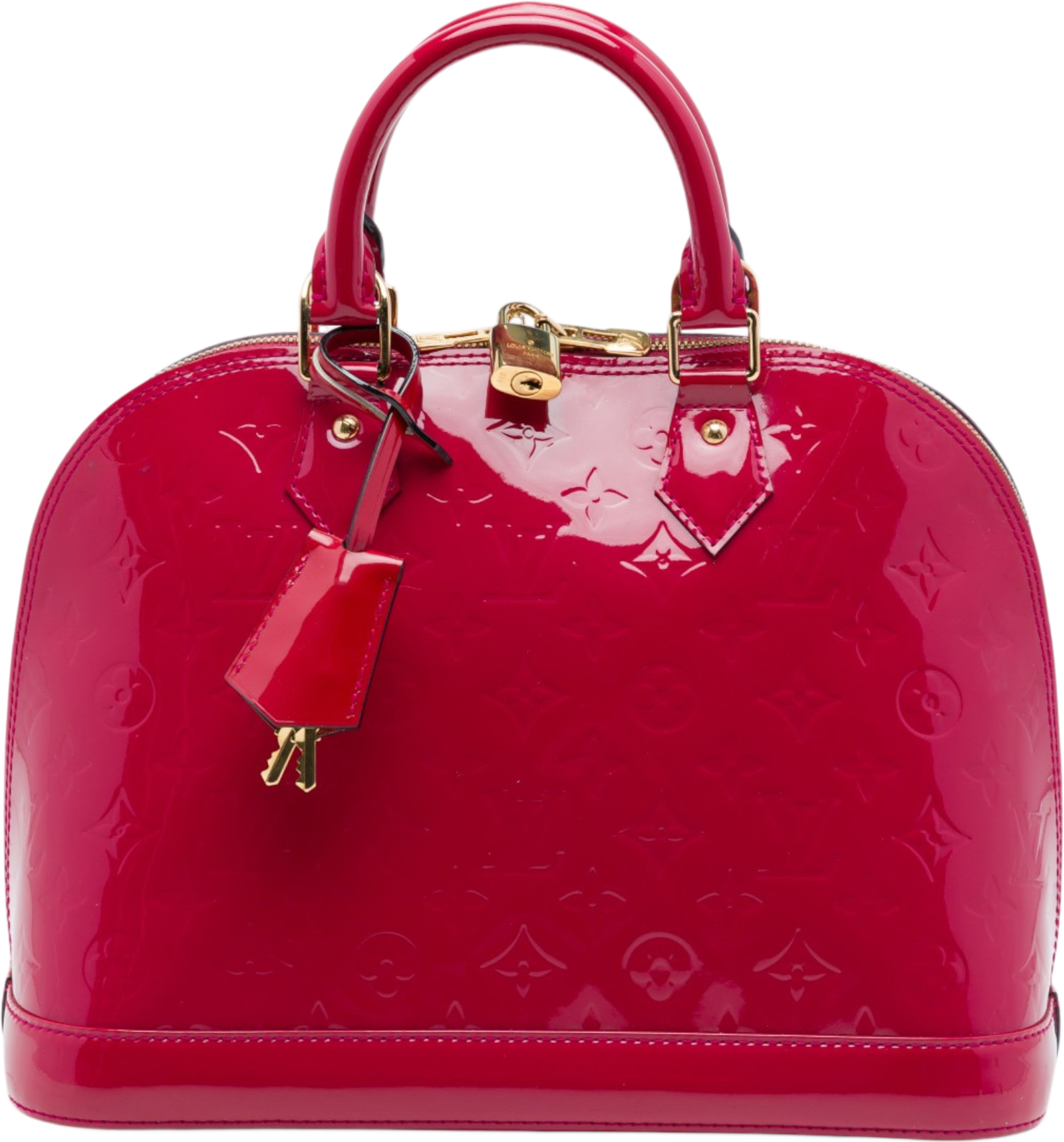 Louis Vuitton Monogram Vernis Alma Pm, från Luxclusif, i färgen rosa. Klicka för att öppna bilden i stort format