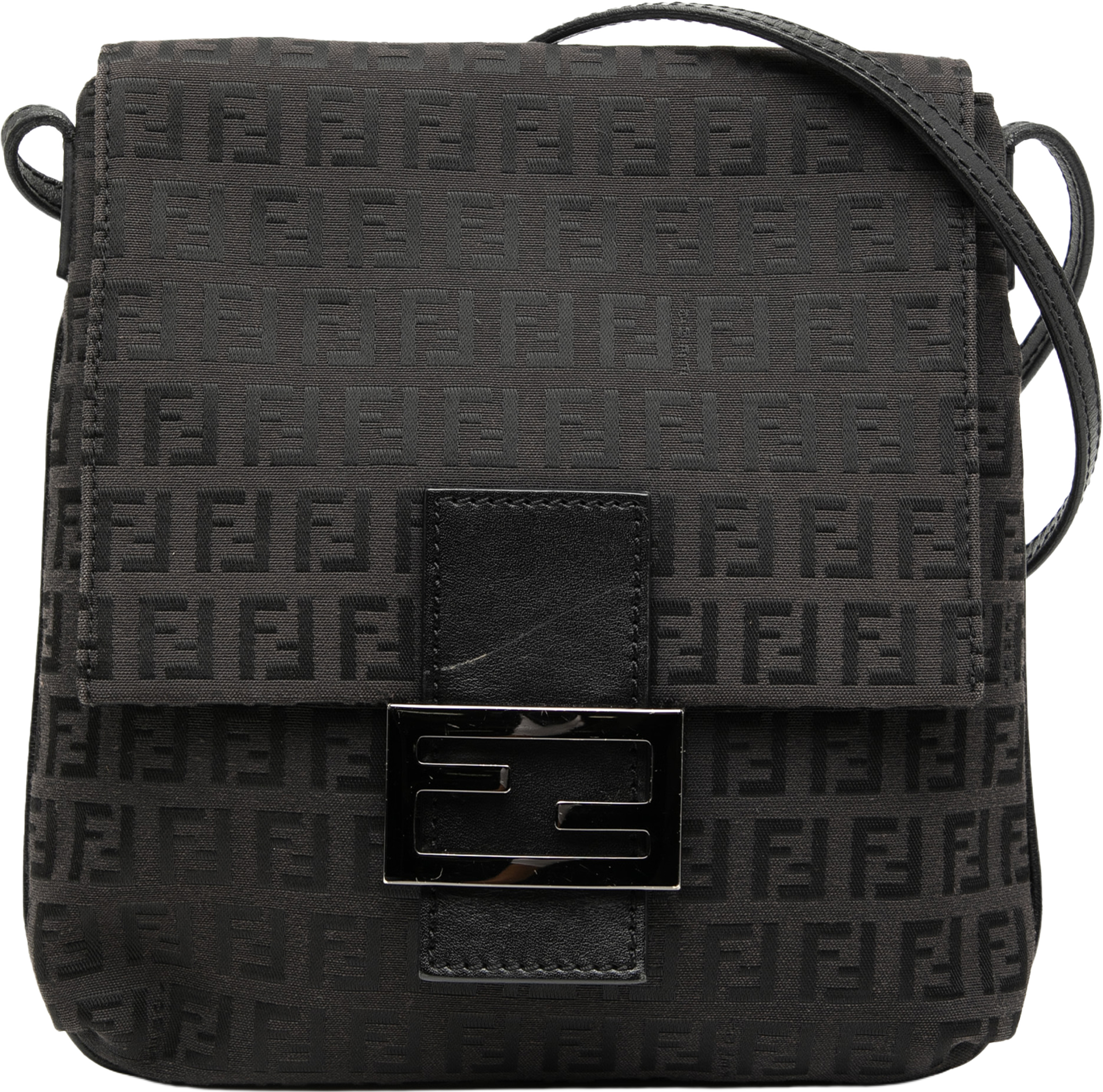 Fendi Zucchino Canvas Crossbody, från Luxclusif, i färgen black. Klicka för att öppna bilden i stort format