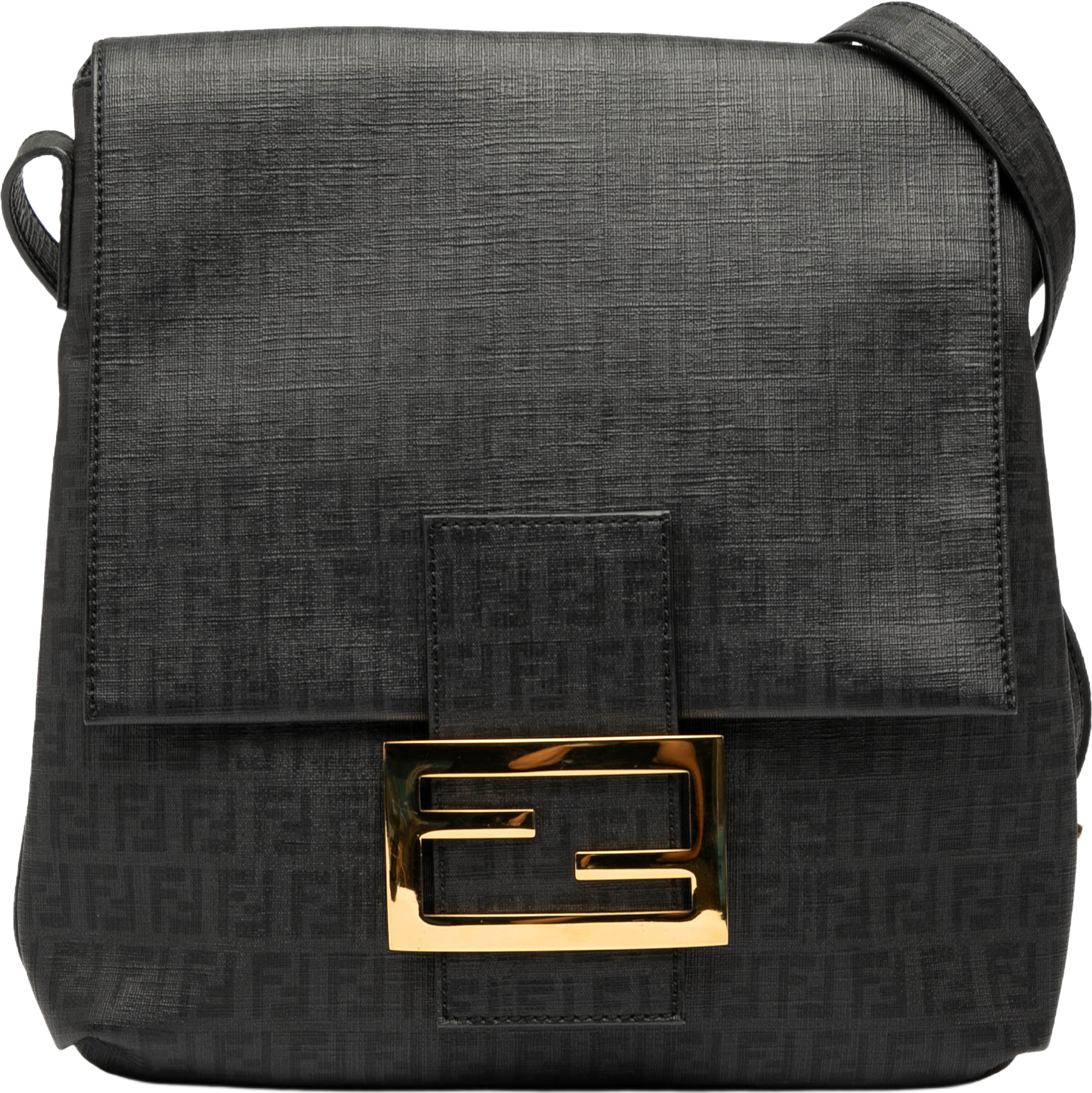 Fendi Zucchino Spalmati Crossbody, från Luxclusif, i färgen black. Klicka för att öppna bilden i stort format