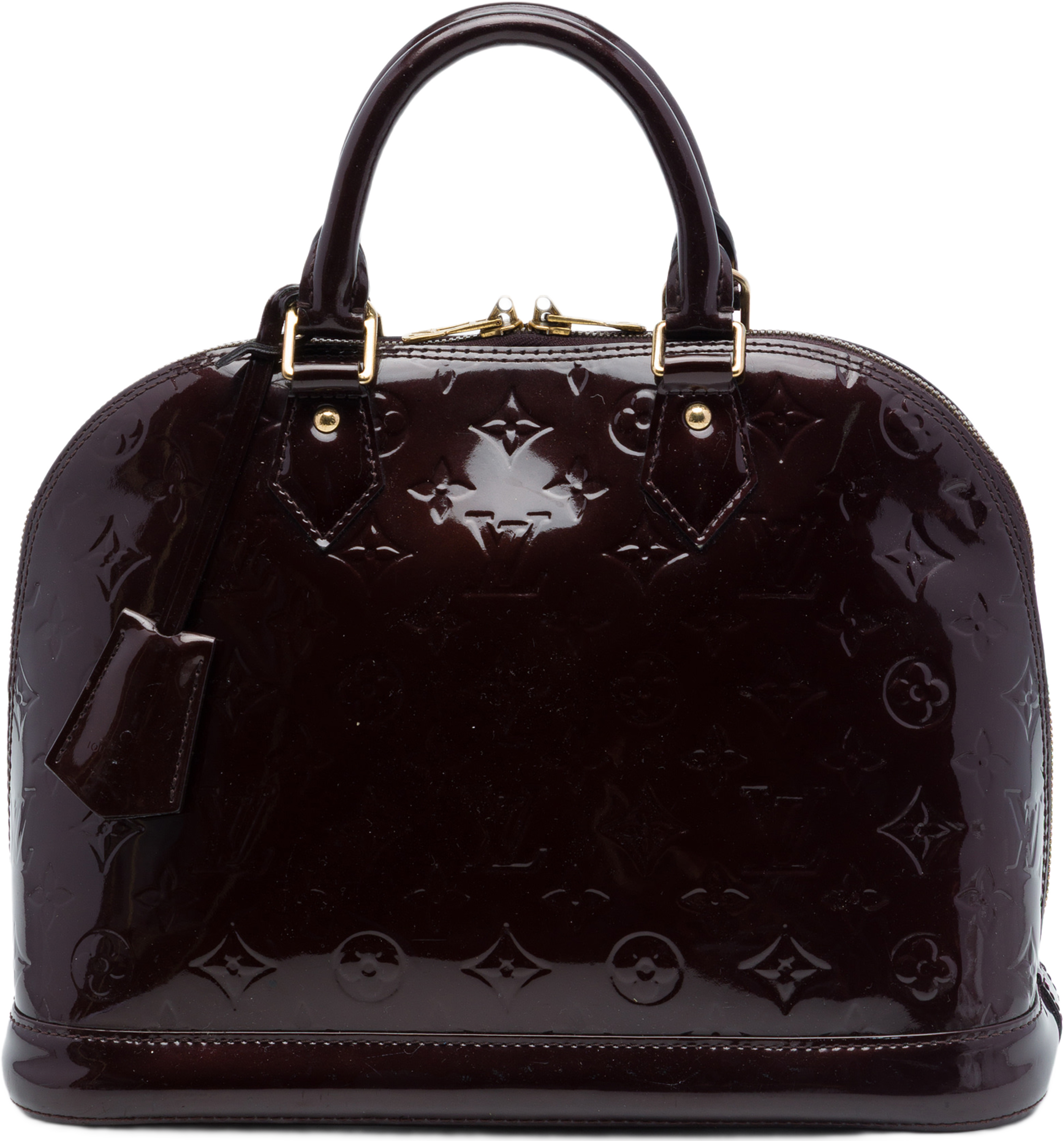 Louis Vuitton Monogram Vernis Alma Pm, från Luxclusif, i färgen purpur. Klicka för att öppna bilden i stort format