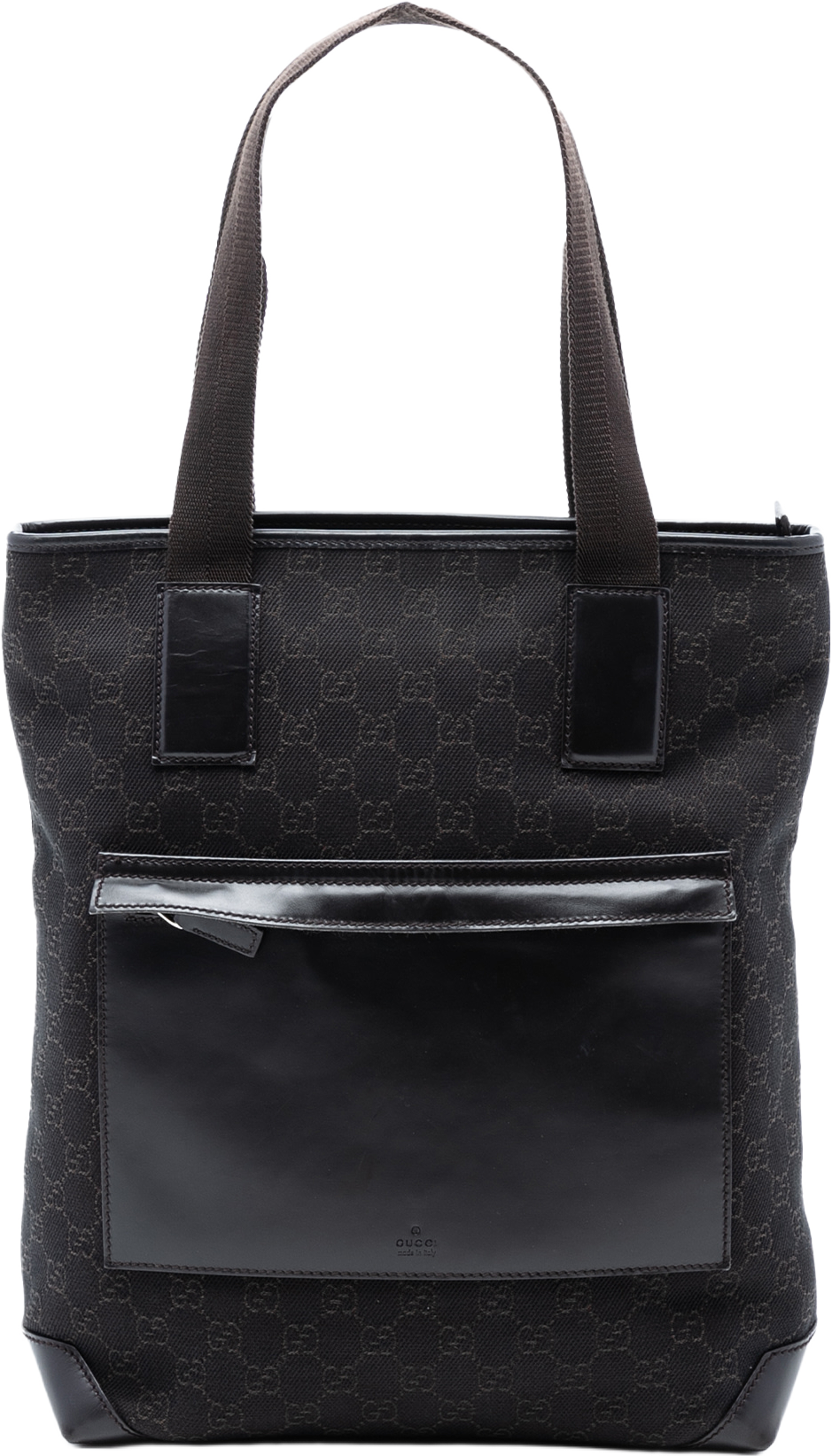 Gucci Gg Denim Tote, från Luxclusif, i färgen dark brown. Klicka för att öppna bilden i stort format