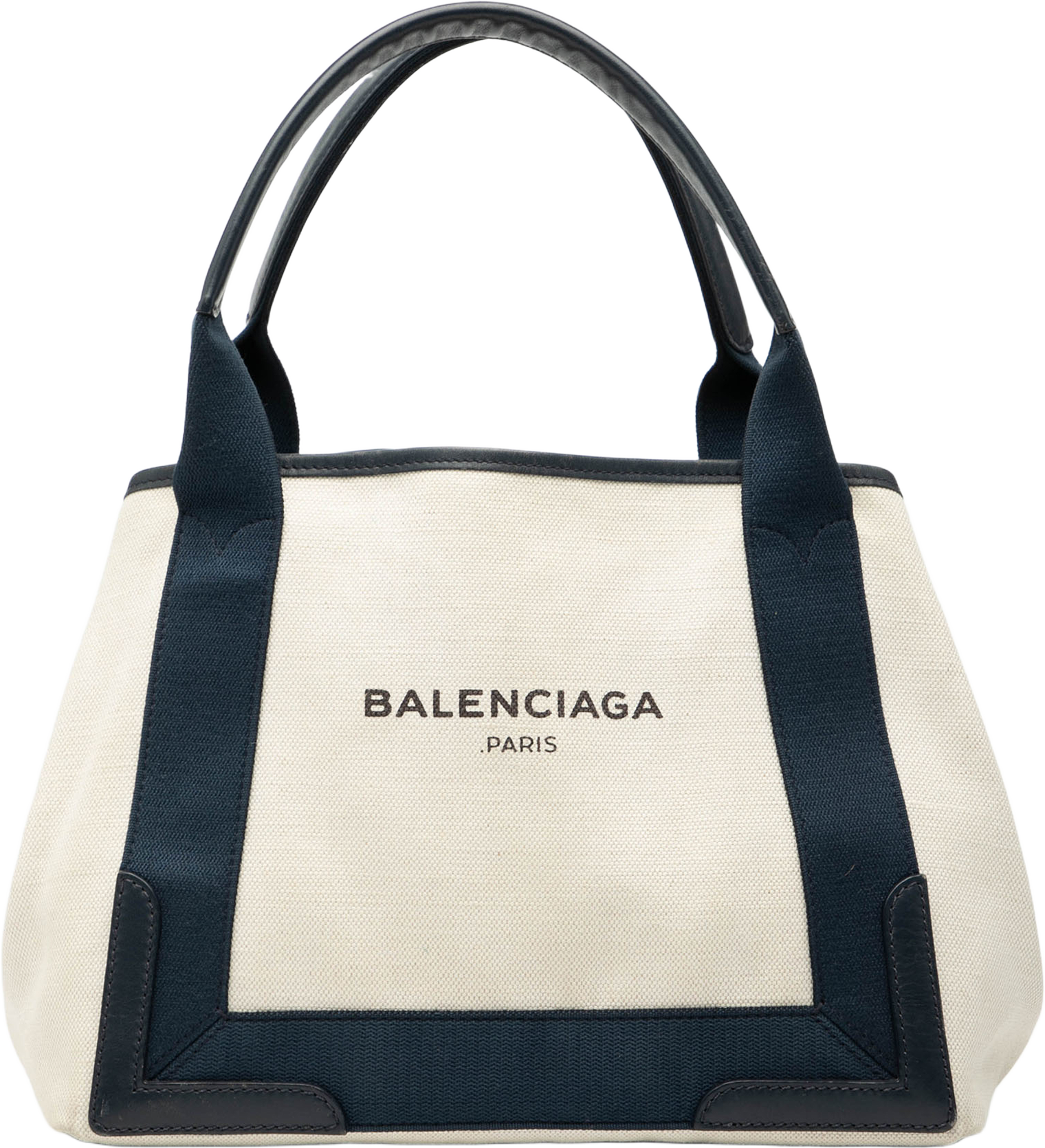 Balenciaga Canvas Navy Cabas Tote S, från Luxclusif, i färgen white. Klicka för att öppna bilden i stort format