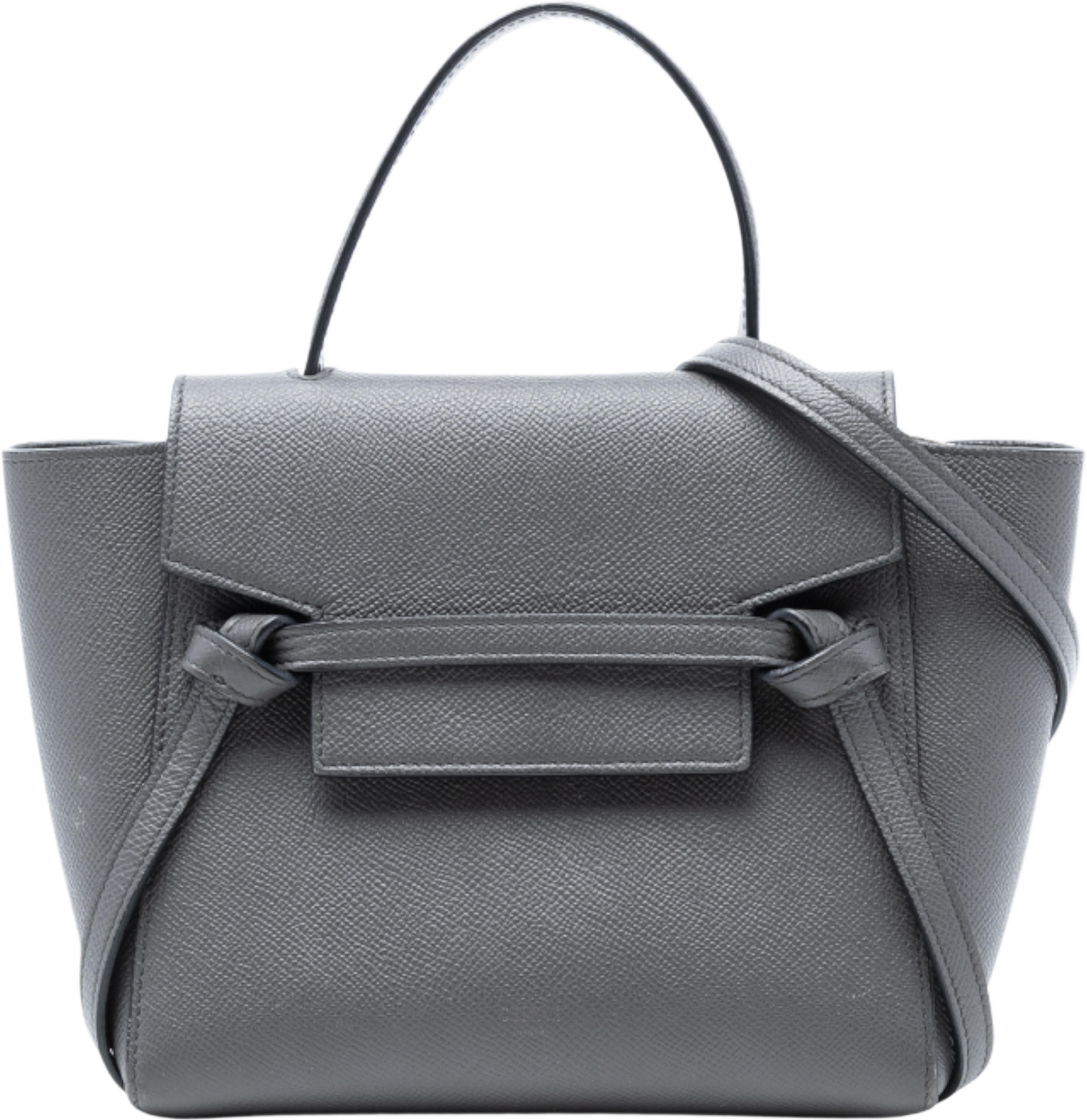 Celine Nano Grained Calfskin Belt Bag, från Luxclusif, i färgen gray. Klicka för att öppna bilden i stort format