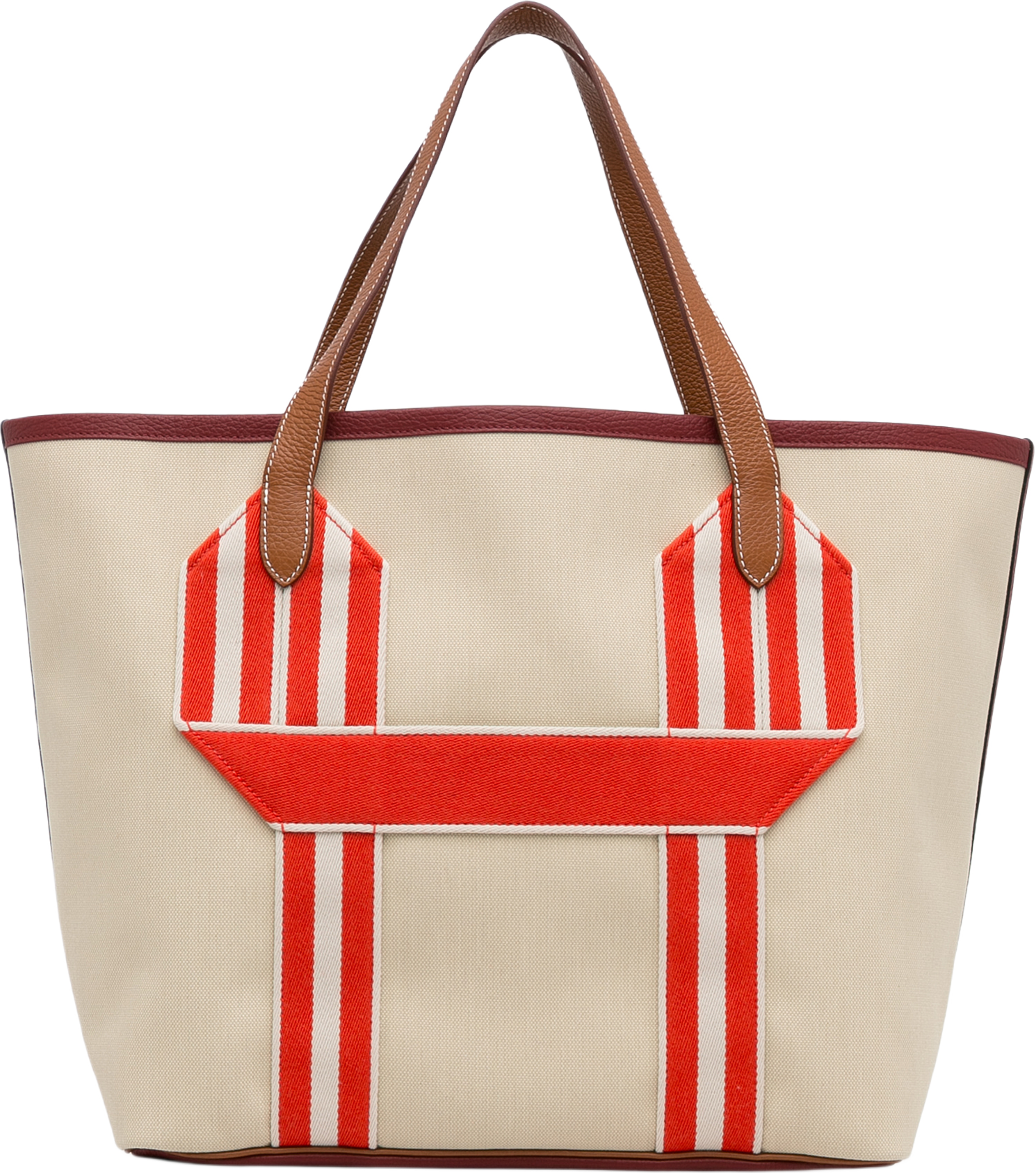 Hermès Canvas Pursangle Tote, från Luxclusif, i färgen beige. Klicka för att öppna bilden i stort format