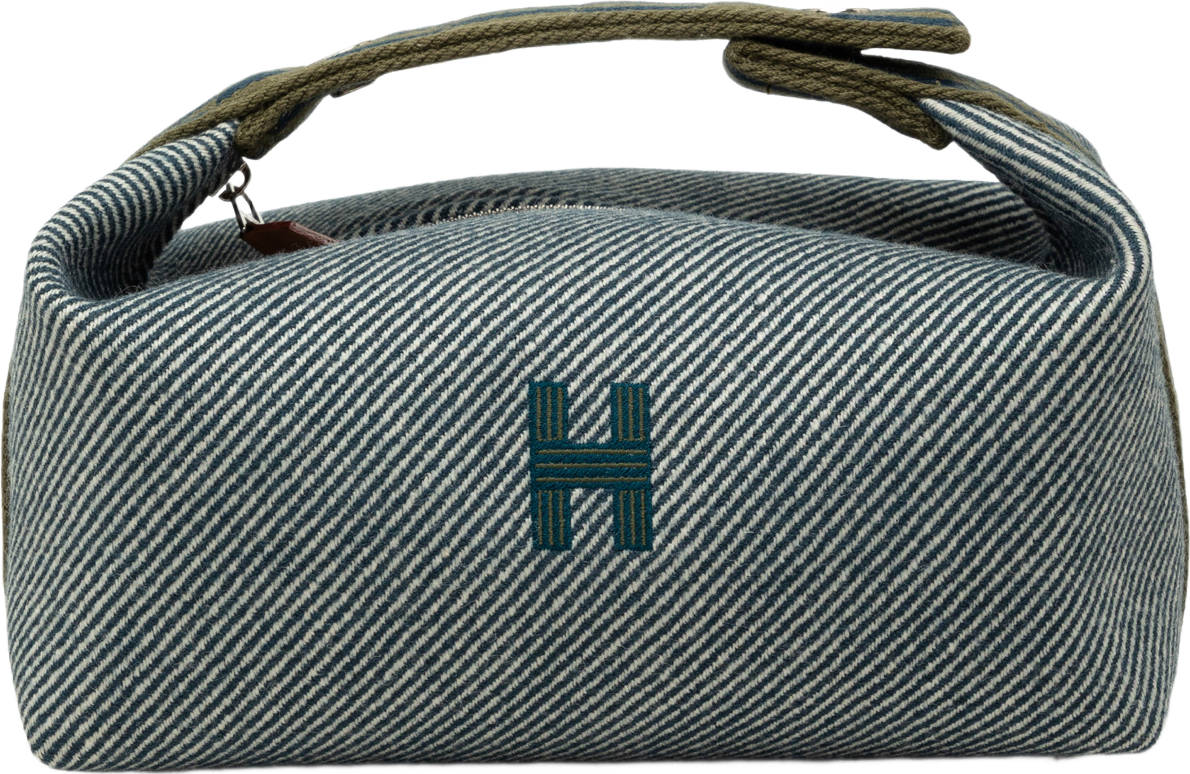 Hermès Small Wool Bride A Brac H Natte Case, från Luxclusif, i färgen blå. Klicka för att öppna bilden i stort format
