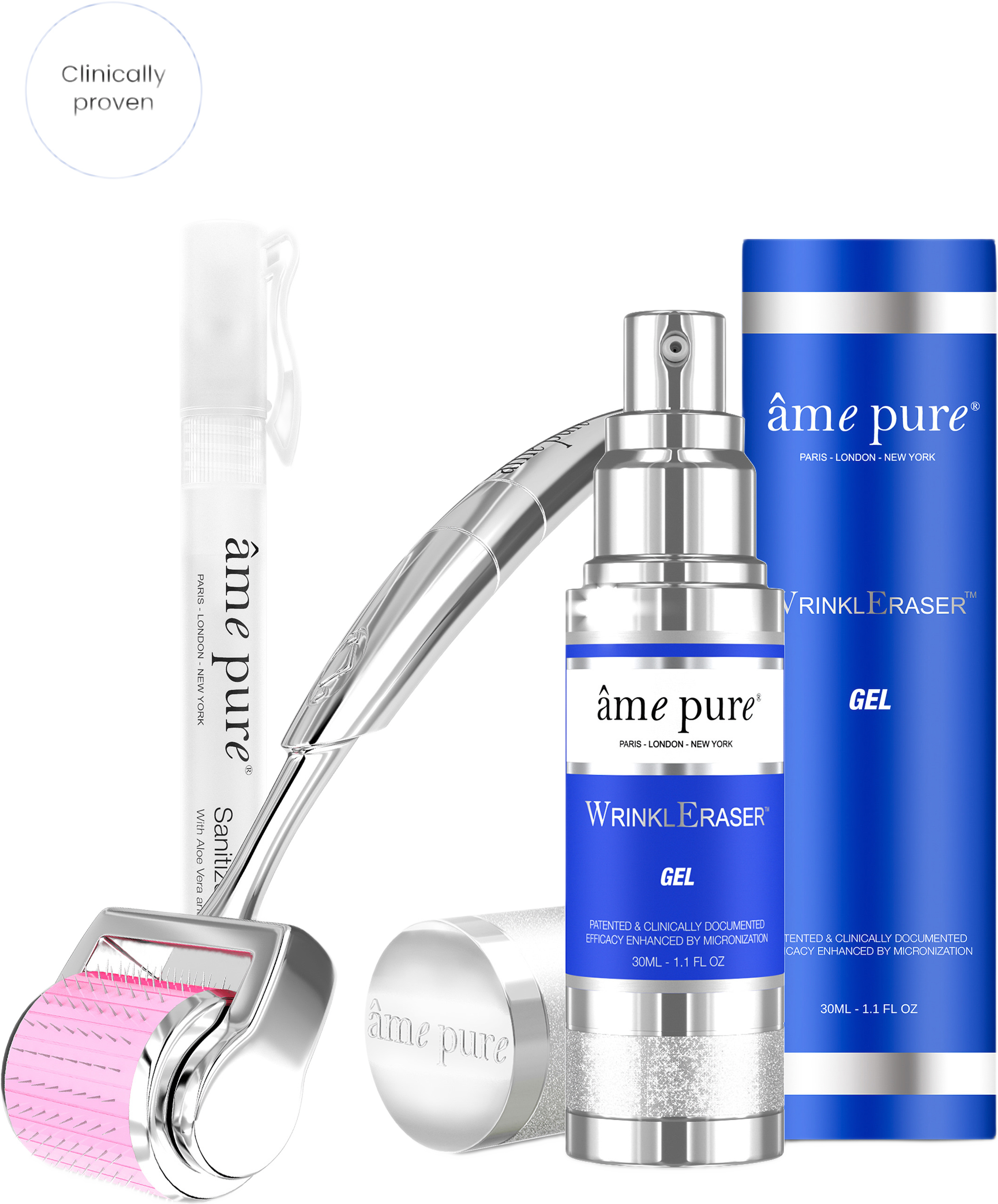 WrinklEraser Basic Kit, från Âme Pure, i färgen silver. Klicka för att öppna bilden i stort format