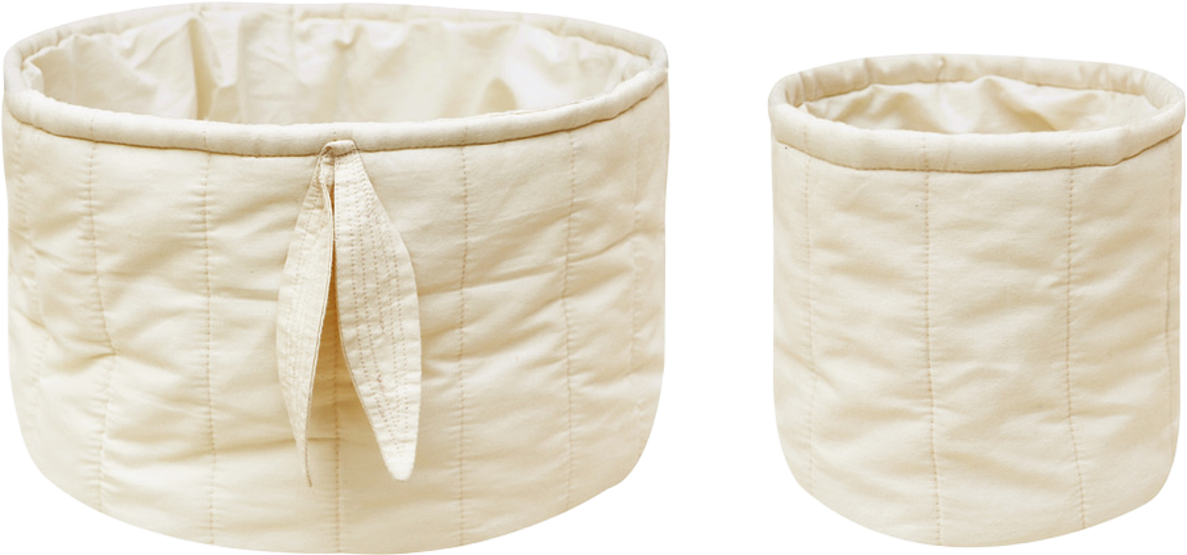 Set Med Två Quiltade Korgar Bambu, från LORENA CANALS, i färgen natural. Klicka för att öppna bilden i stort format