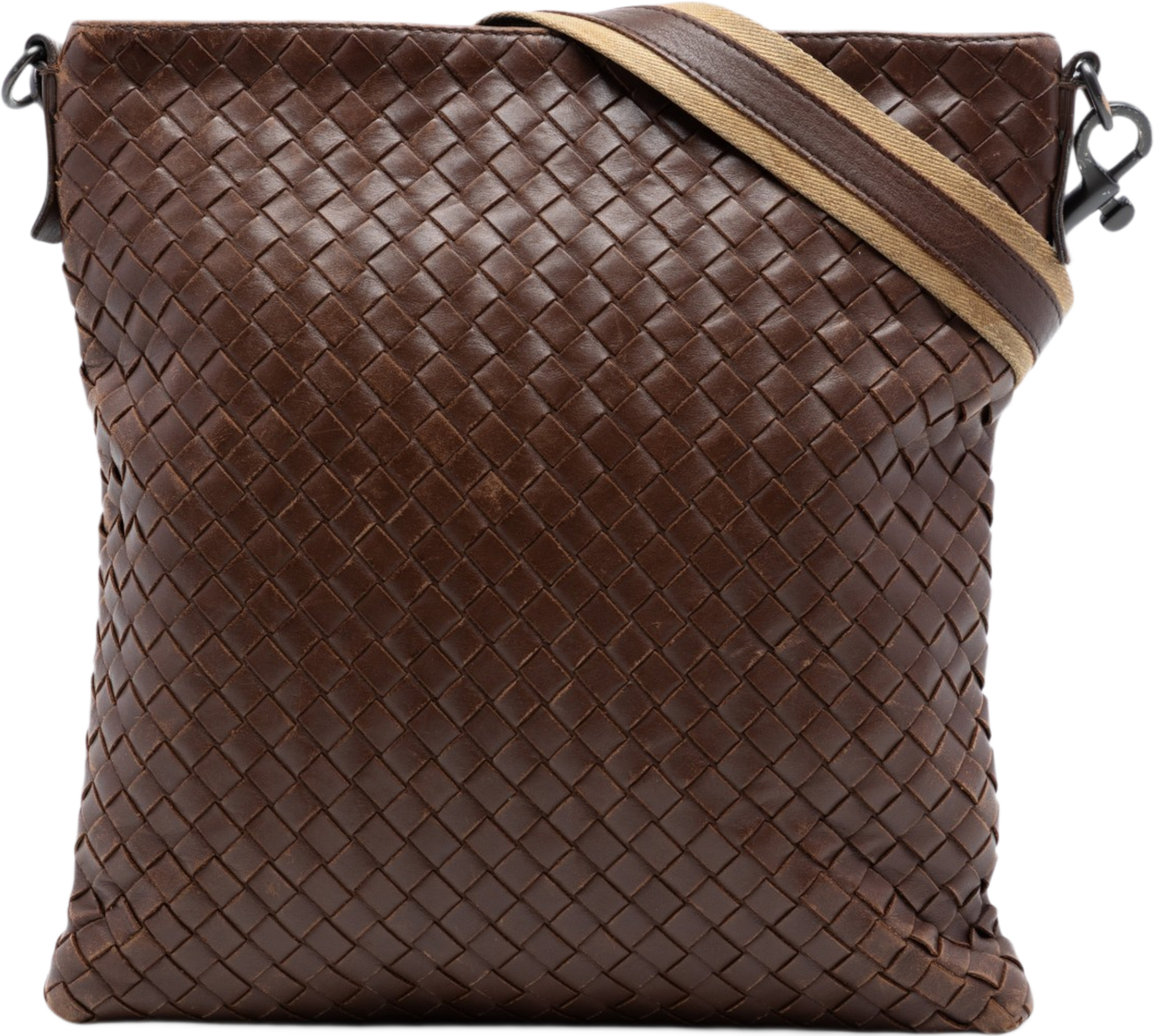 Bottega Veneta Nappa Intrecciato Crossbody, från Luxclusif, i färgen brown. Klicka för att öppna bilden i stort format