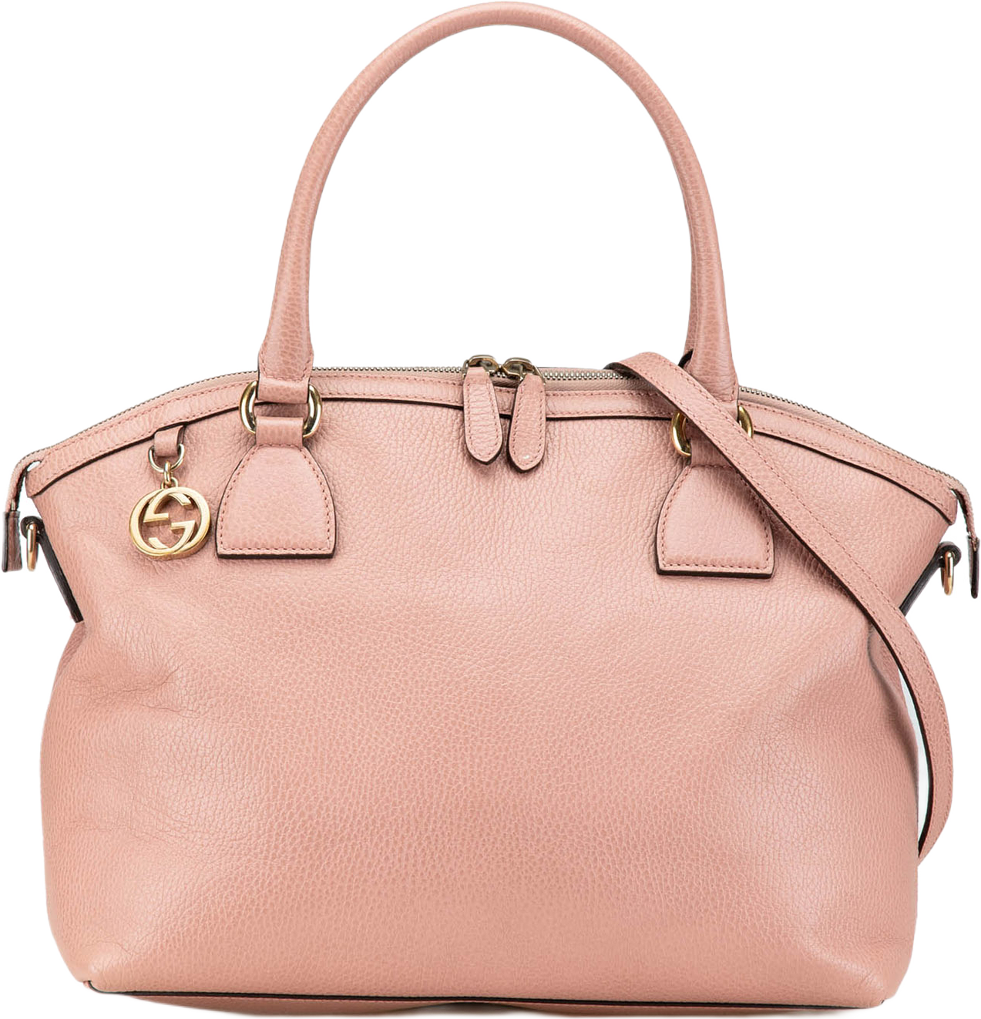 Gucci Medium Leather Gg Charm Dome Satchel