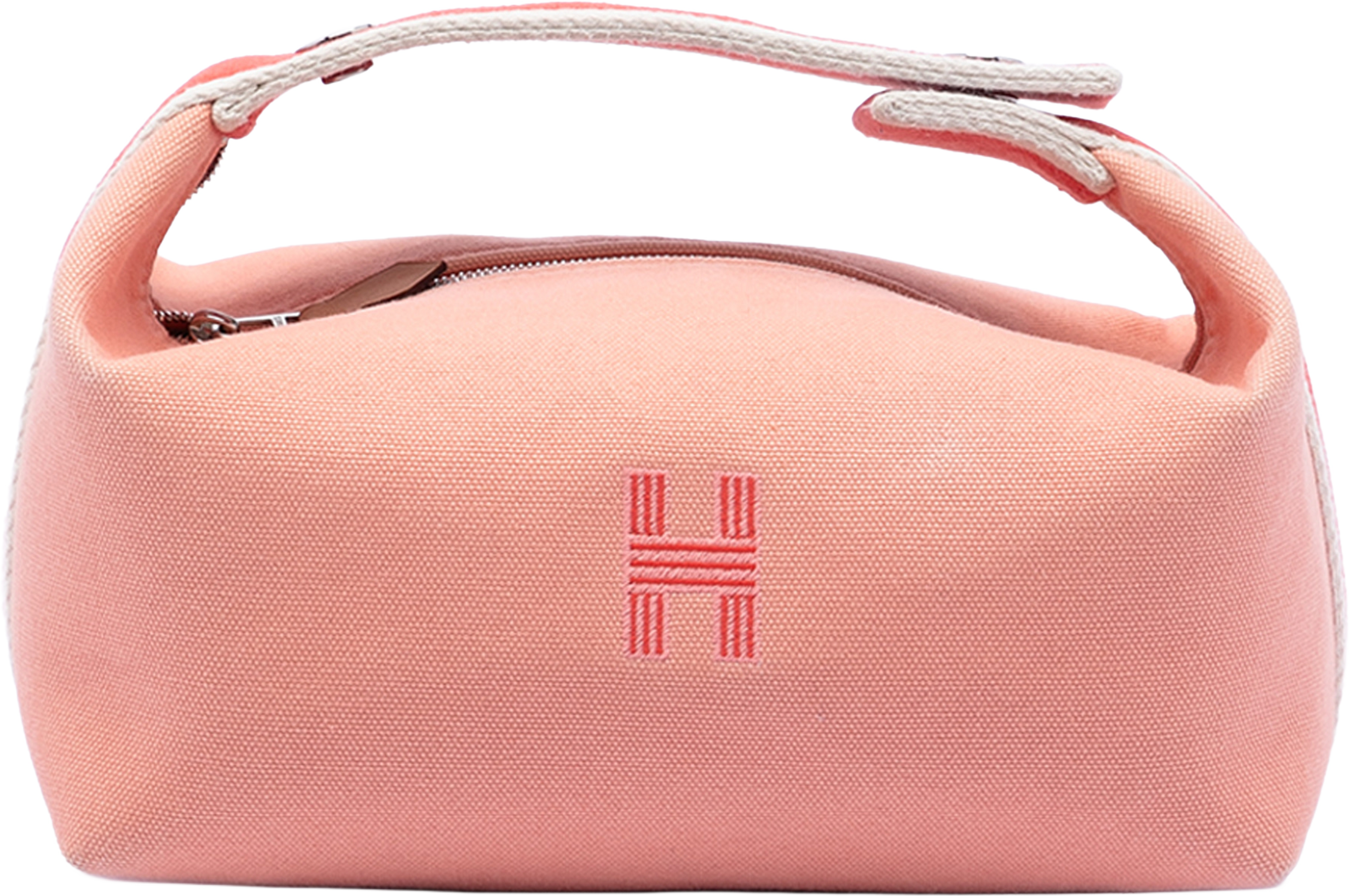 Hermès Small Toile Bride A Brac Case, från Luxclusif, i färgen peach. Klicka för att öppna bilden i stort format