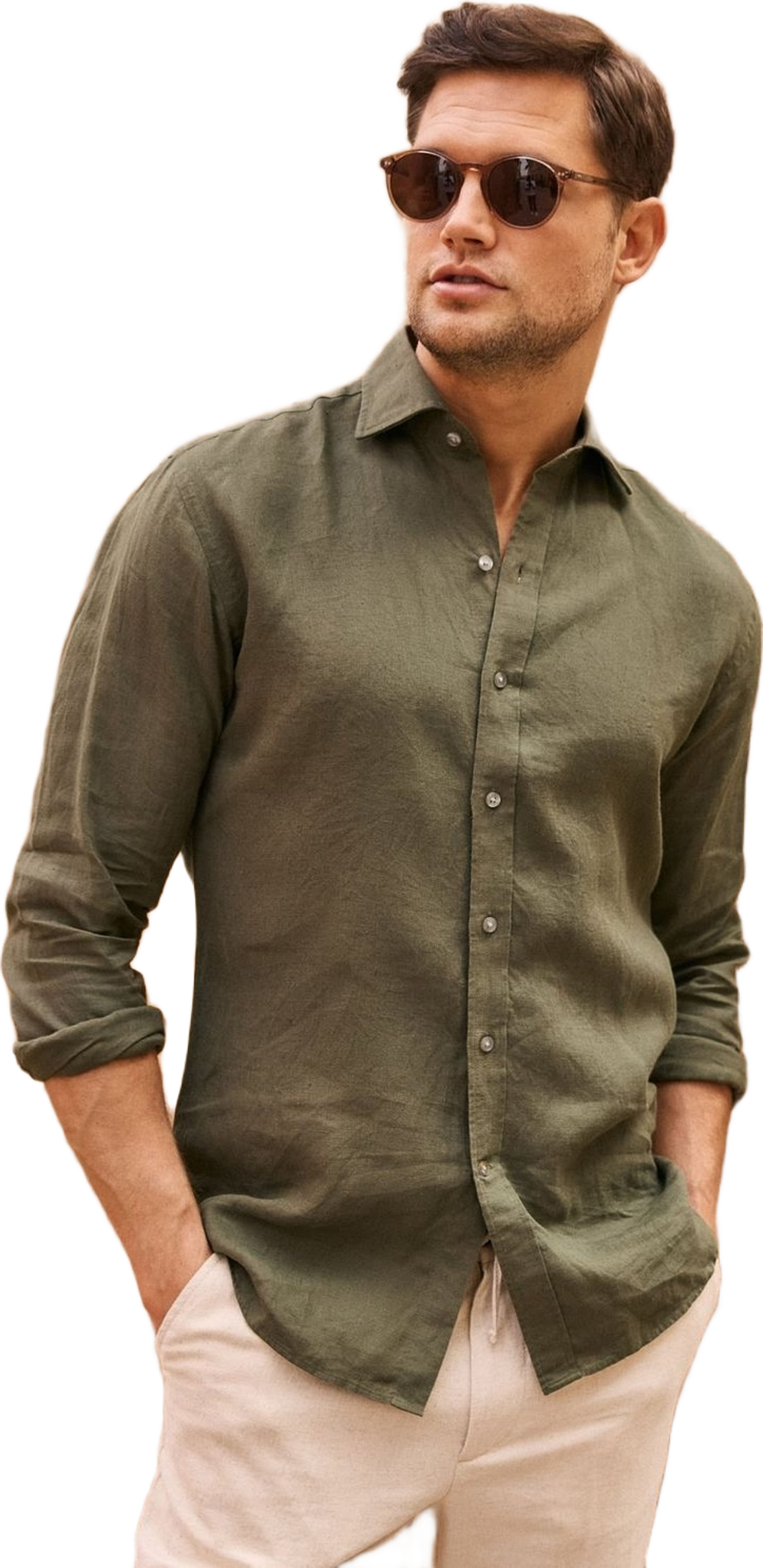 Linen Solid Smart Shirt (aeson)
