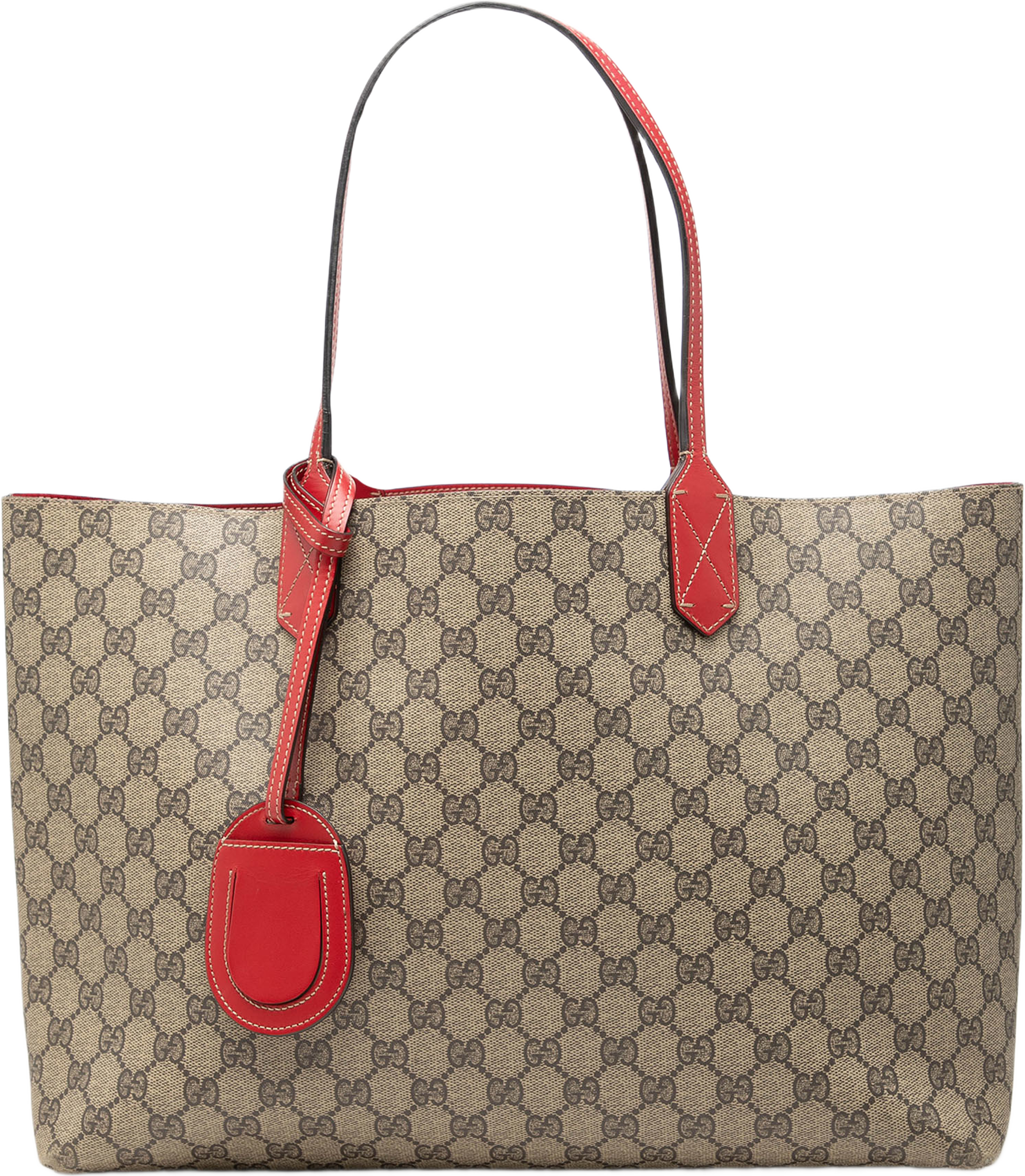 Gucci Gg Supreme Reversible Tote, från Luxclusif, i färgen beige. Klicka för att öppna bilden i stort format