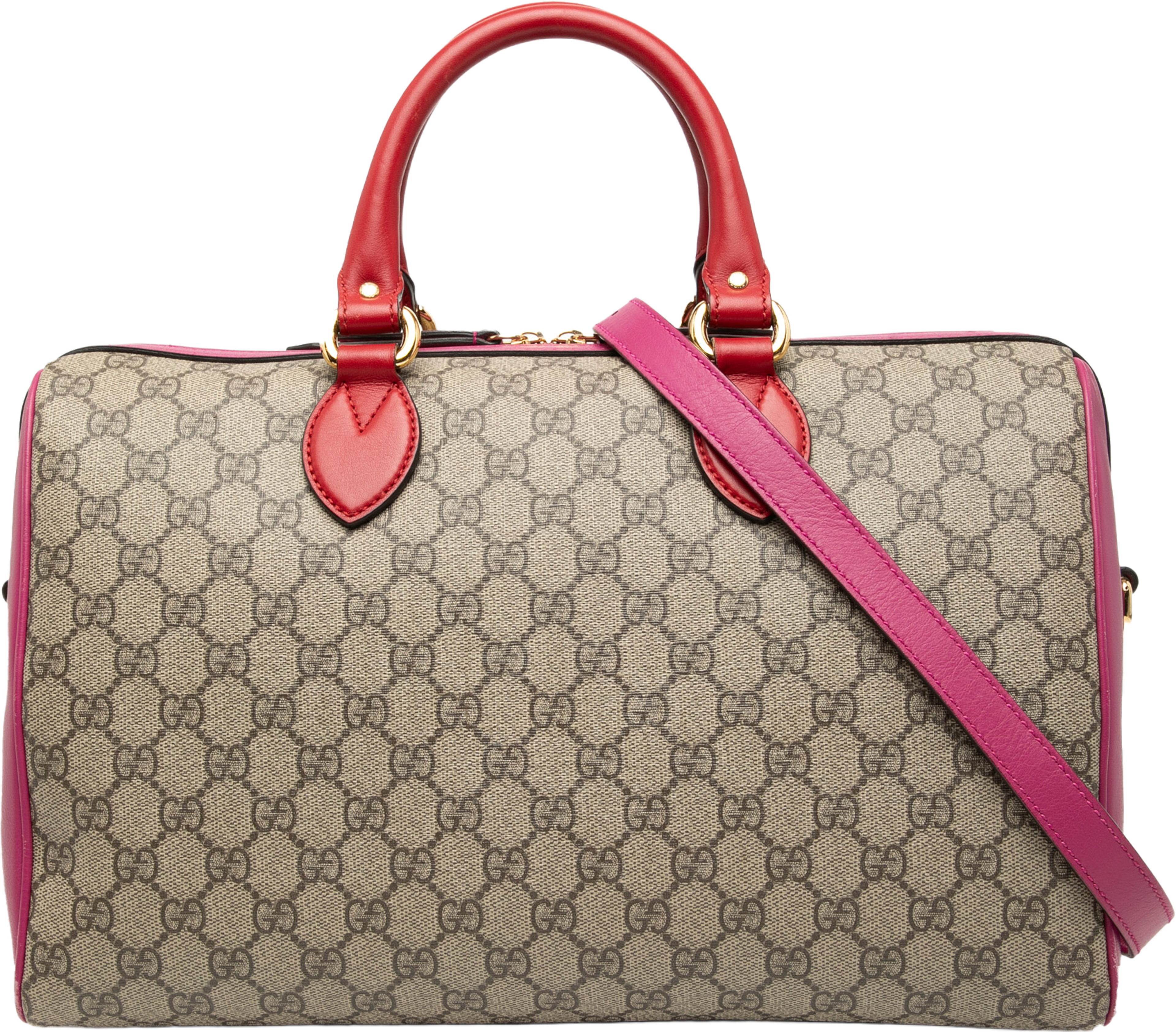 Gucci Medium Gg Supreme Satchel, från Luxclusif, i färgen beige. Klicka för att öppna bilden i stort format