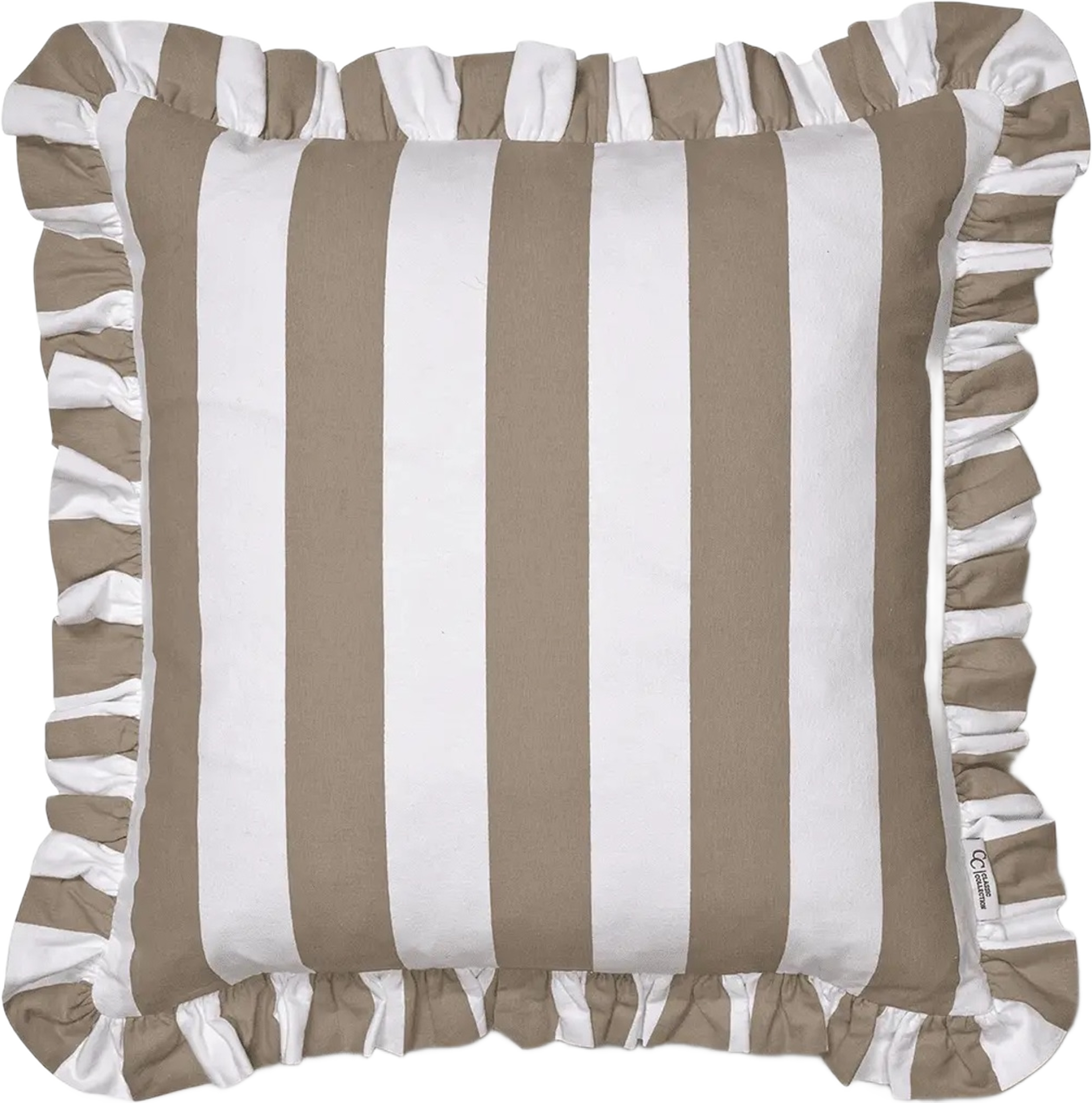 Kuddfodral Ruffle Stripes, från Classic Collection, i färgen beige. Klicka för att öppna bilden i stort format