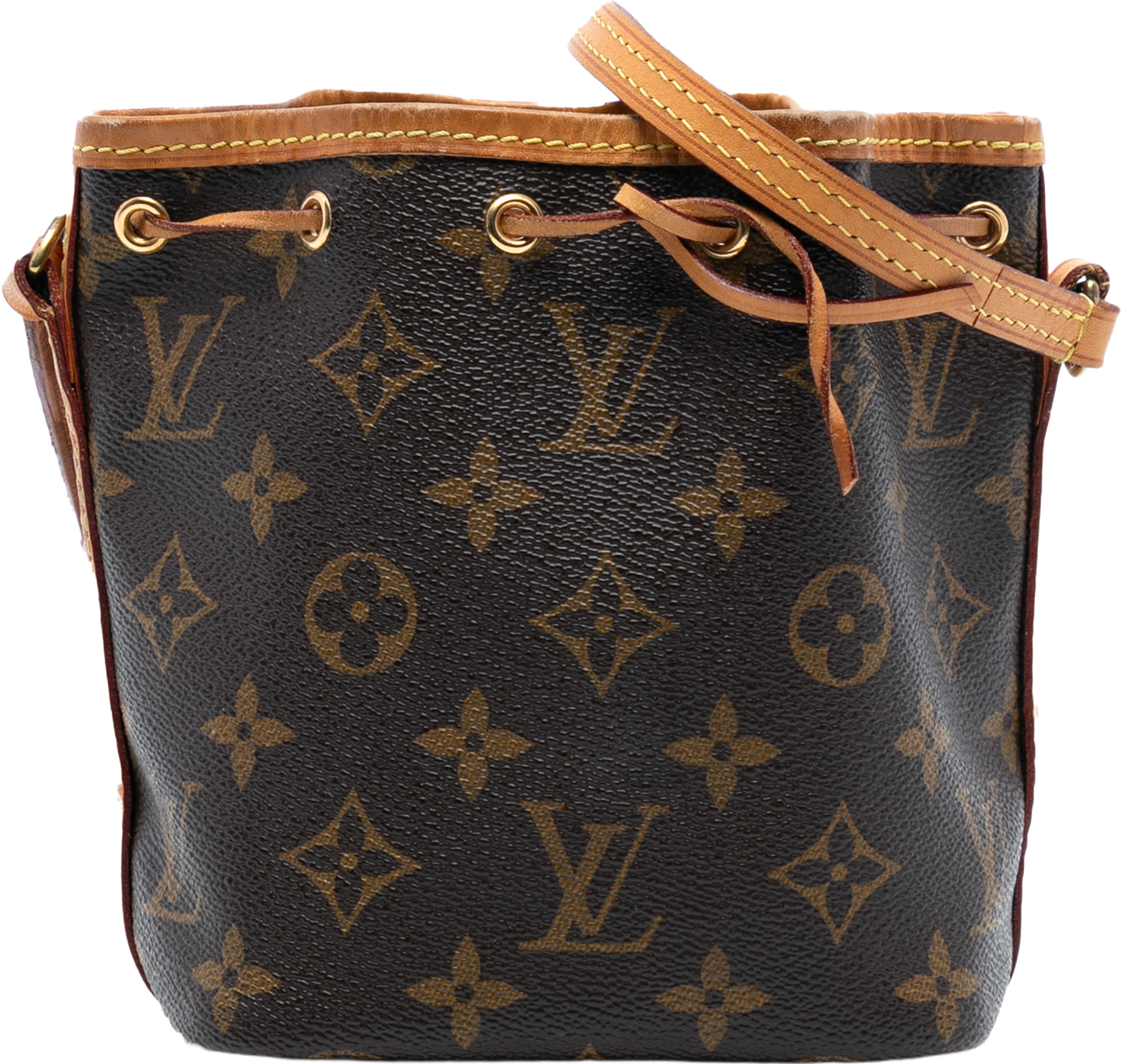 Louis Vuitton Monogram Nano Noe, från Luxclusif, i färgen brown. Klicka för att öppna bilden i stort format
