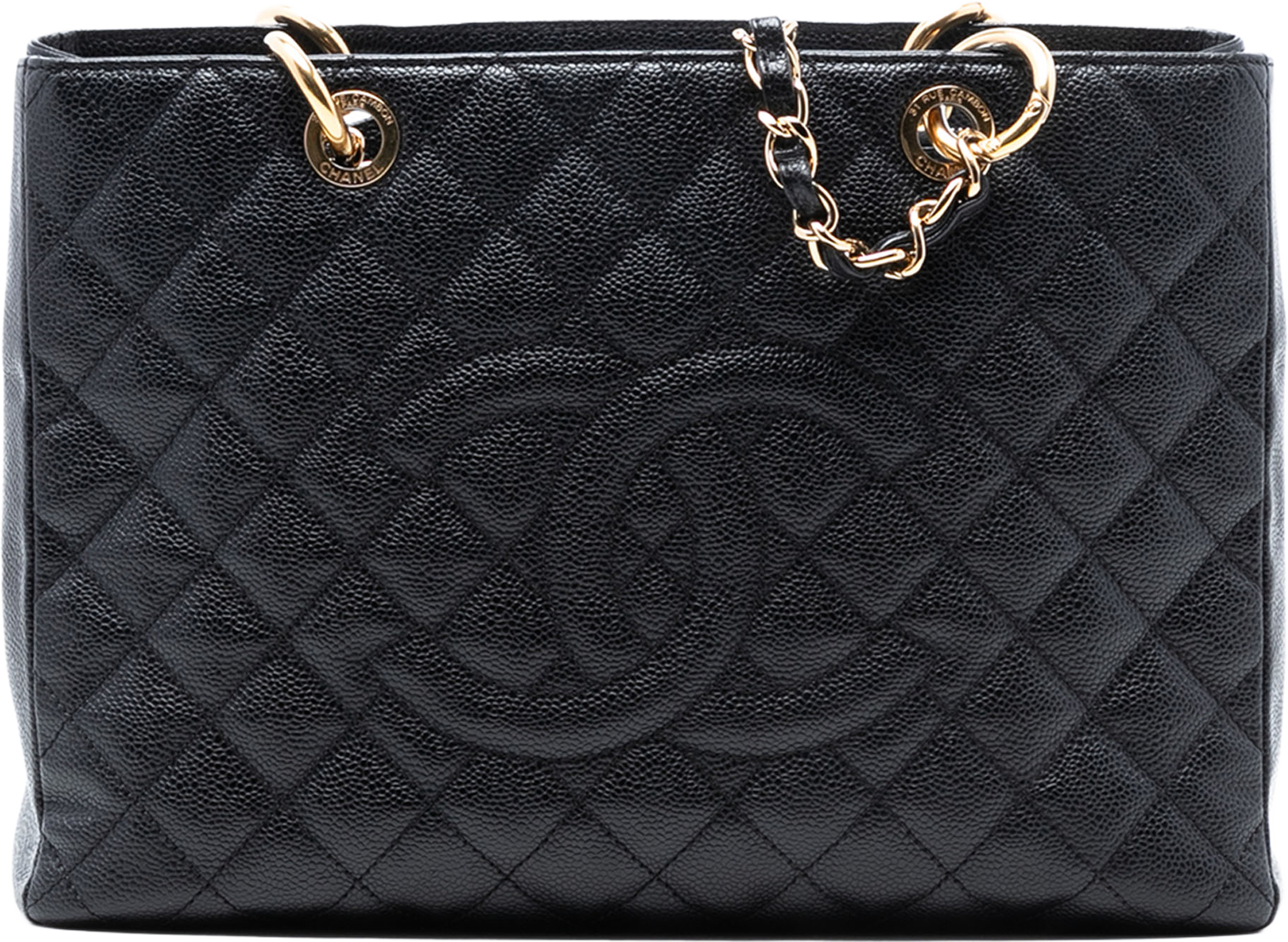 Chanel Caviar Grand Shopping Tote, från Luxclusif, i färgen black. Klicka för att öppna bilden i stort format