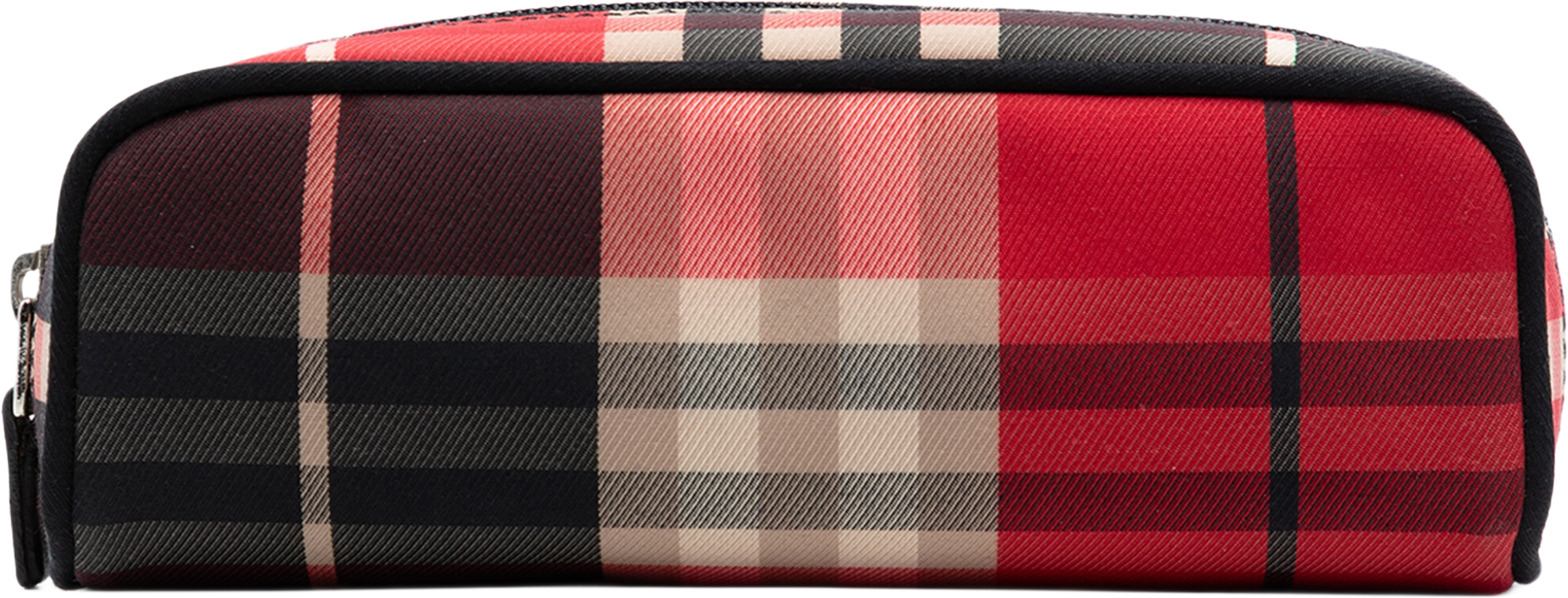Burberry Exploded Check Canvas Pouch, från Luxclusif, i färgen red. Klicka för att öppna bilden i stort format