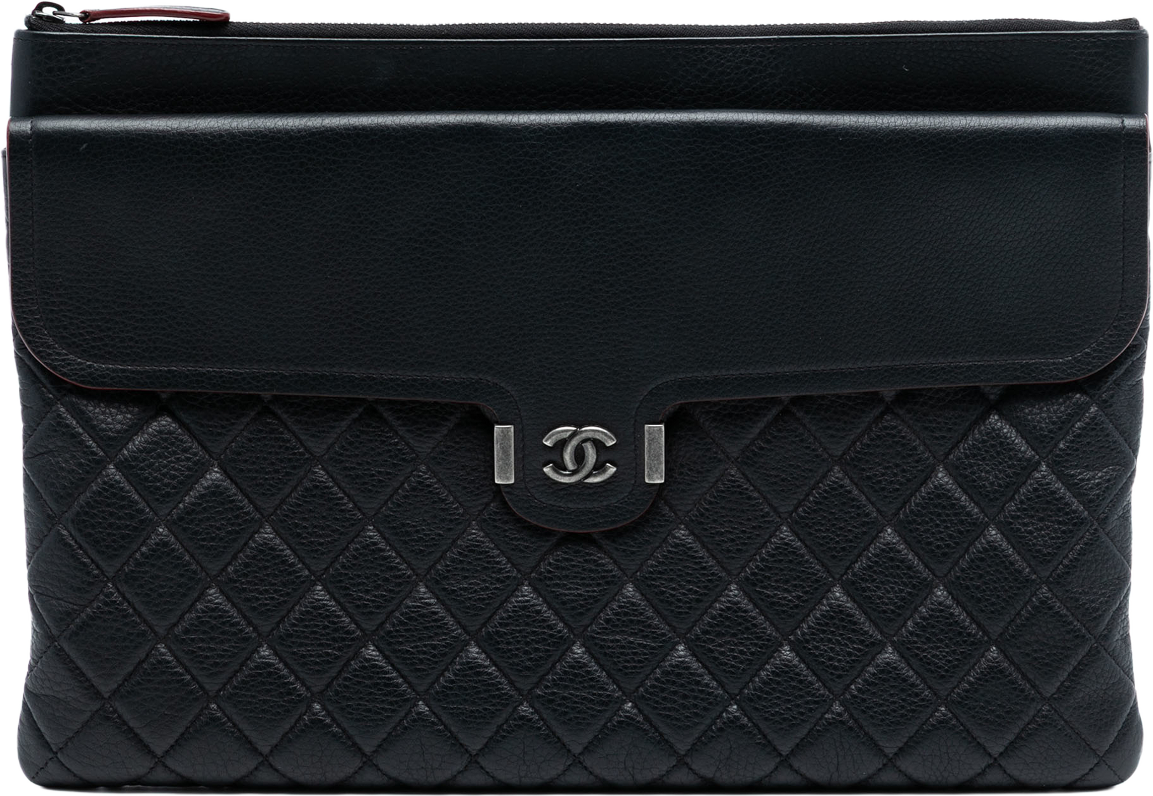 Chanel Large Quilted Grained Calfskin Archi Chic Cosmetic Case, från Luxclusif, i färgen black. Klicka för att öppna bilden i stort format