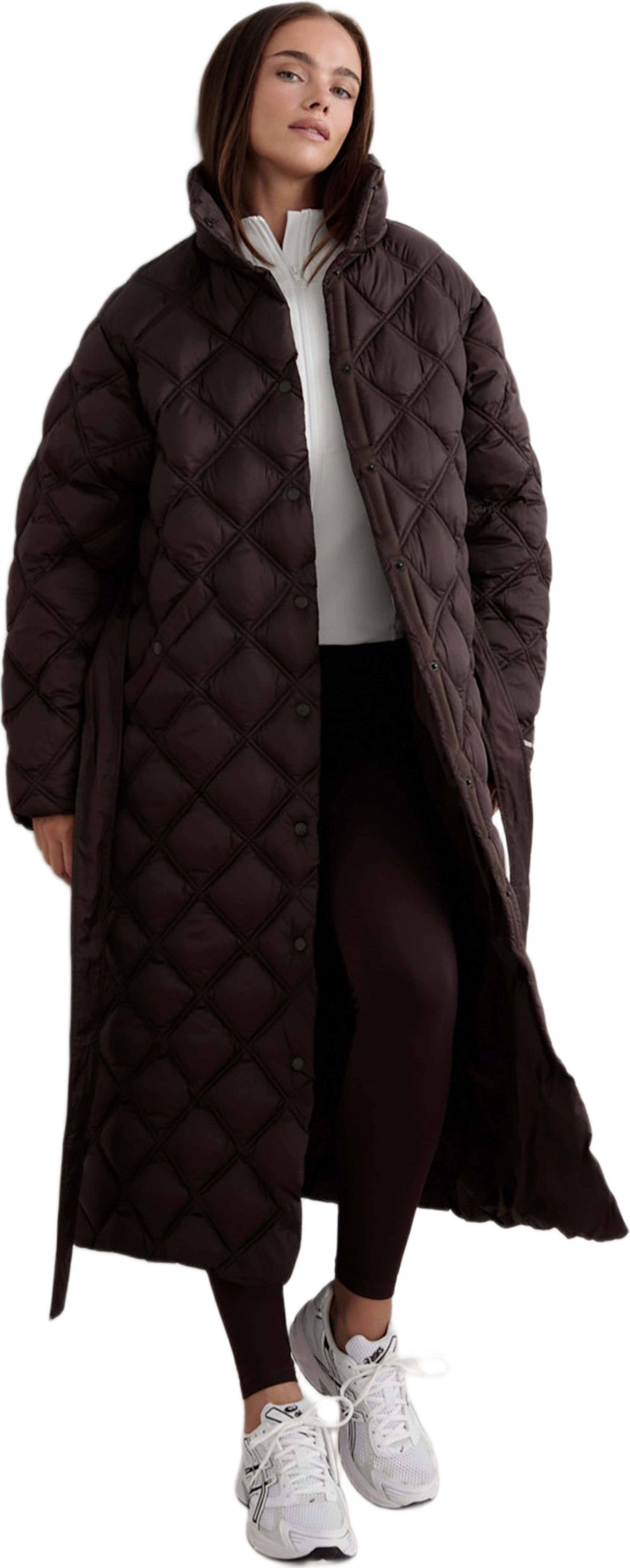 Quilted Coat, från aim'n, i färgen chocolate. Klicka för att öppna bilden i stort format
