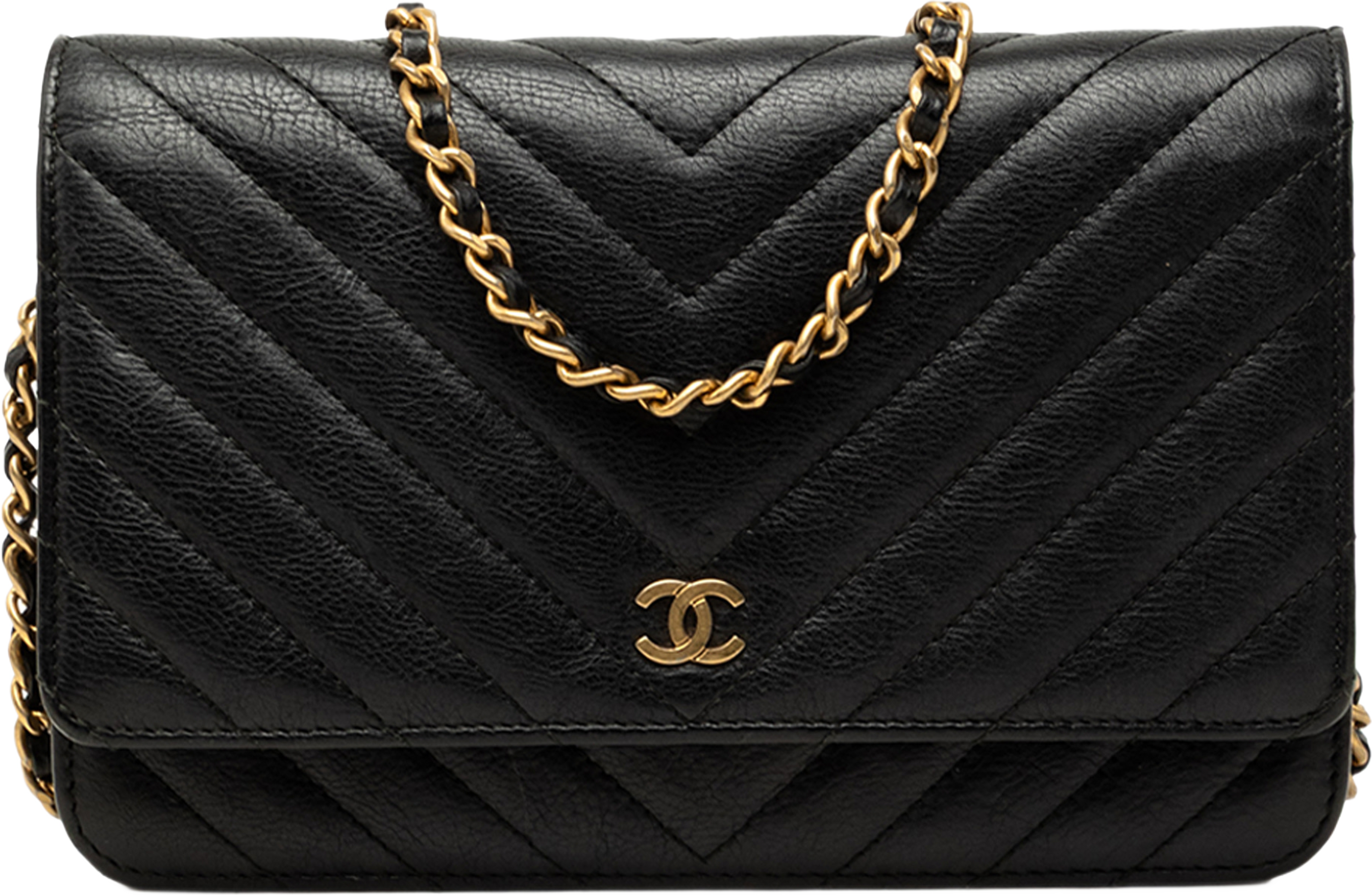 Chanel Cc Chevron Calfskin Wallet On Chain, från Luxclusif, i färgen svart. Klicka för att öppna bilden i stort format