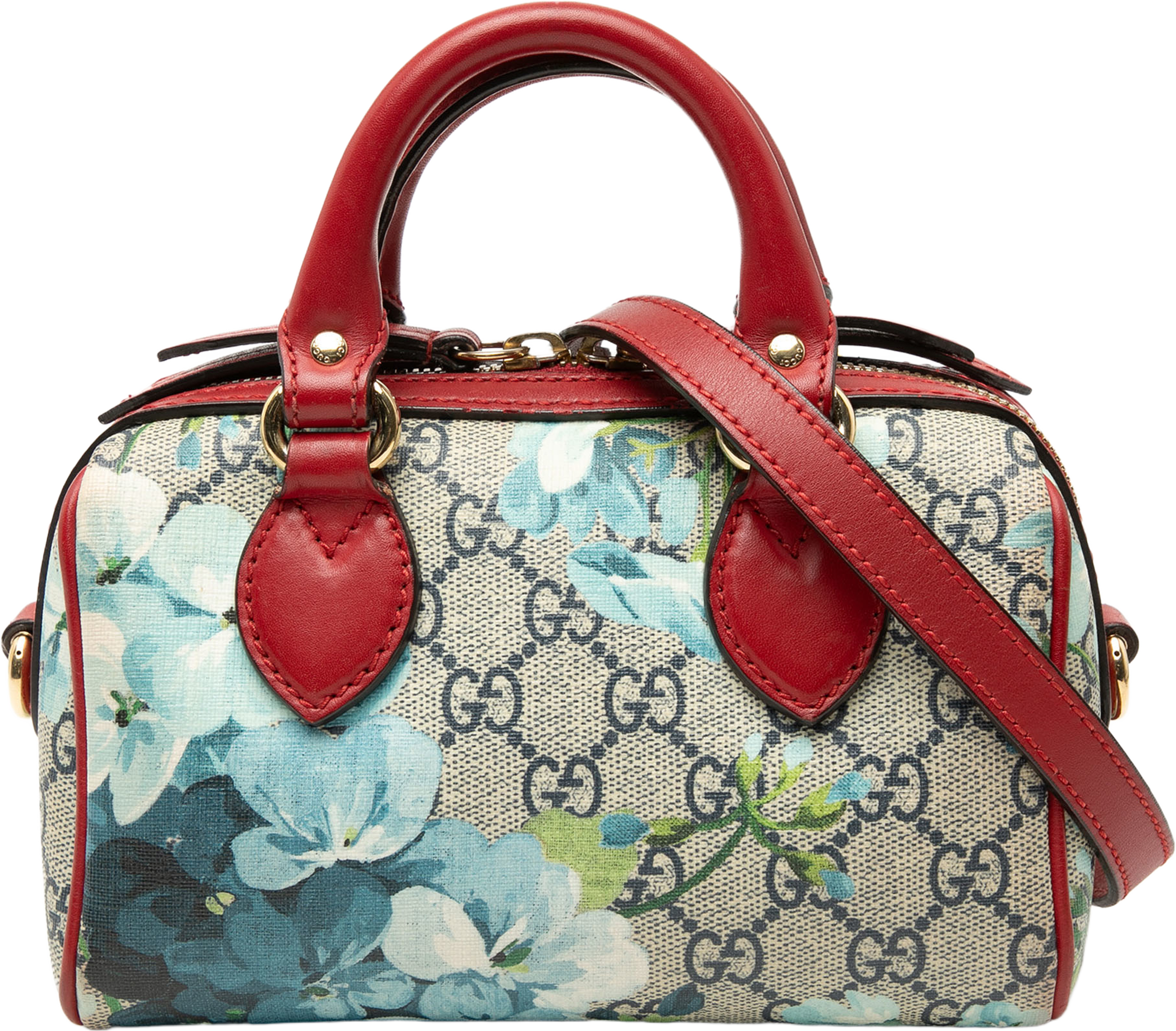 Gucci Mini Gg Supreme Blooms Boston Bag, från Luxclusif, i färgen beige. Klicka för att öppna bilden i stort format