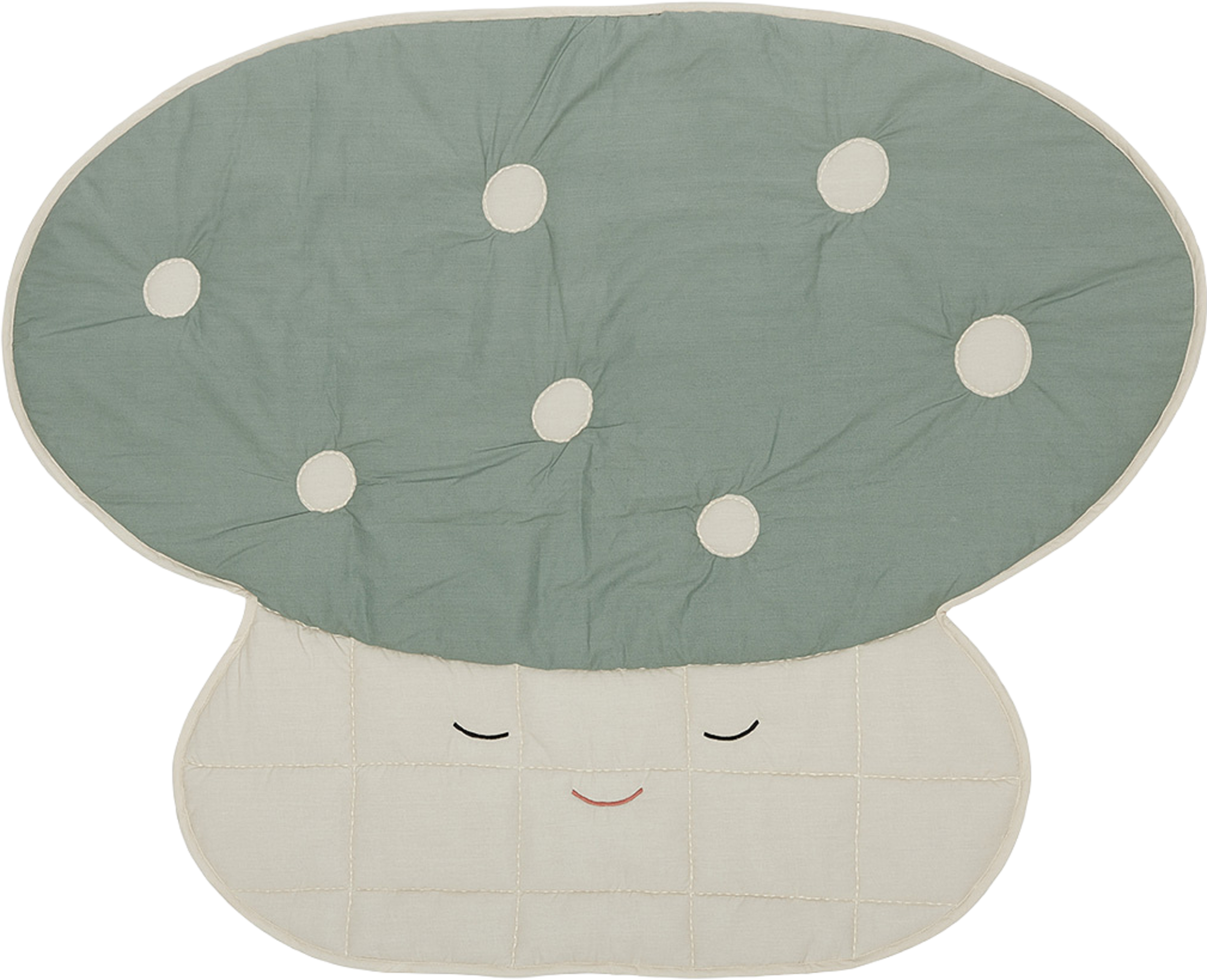 Mushroom Quilted Blanket, från OYOY Mini, i färgen pale blue,offwhite. Klicka för att öppna bilden i stort format