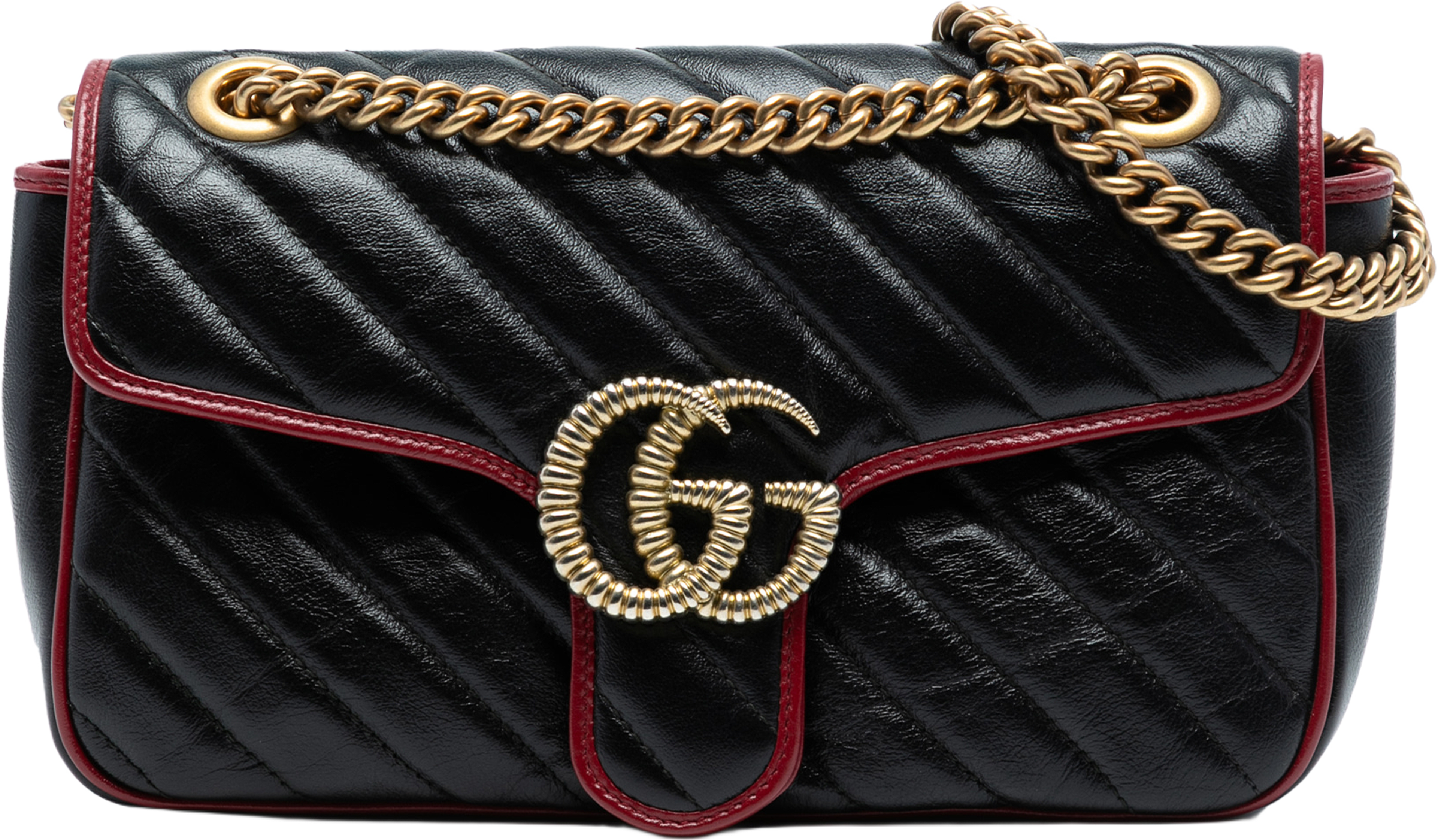 Gucci Medium Gg Marmont Matelasse Diagonal Leather Torchon Shoulder Bag, från Luxclusif, i färgen black. Klicka för att öppna bilden i stort format