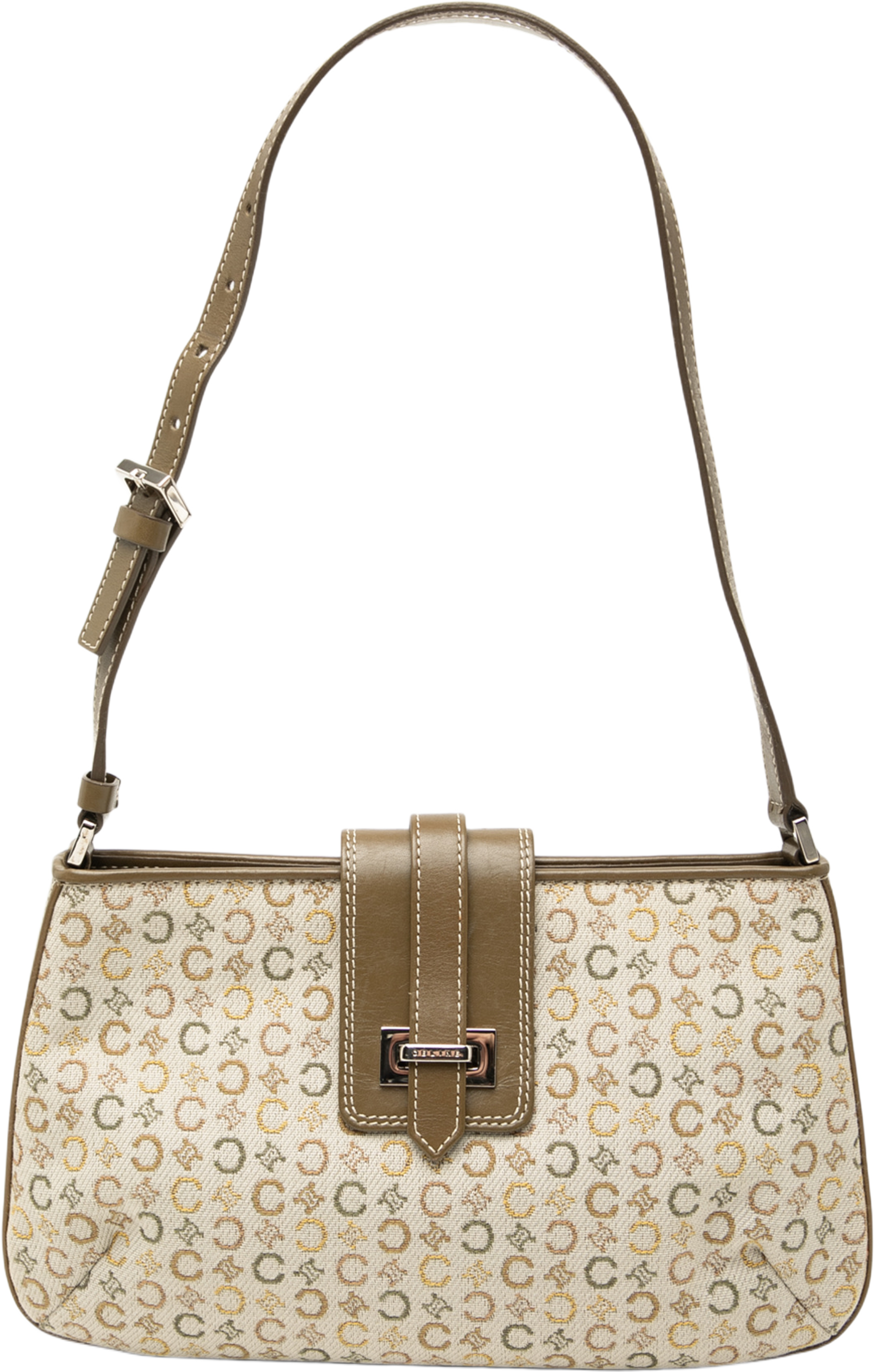 Celine C Macadam Canvas Shoulder Bag, från Luxclusif, i färgen beige. Klicka för att öppna bilden i stort format