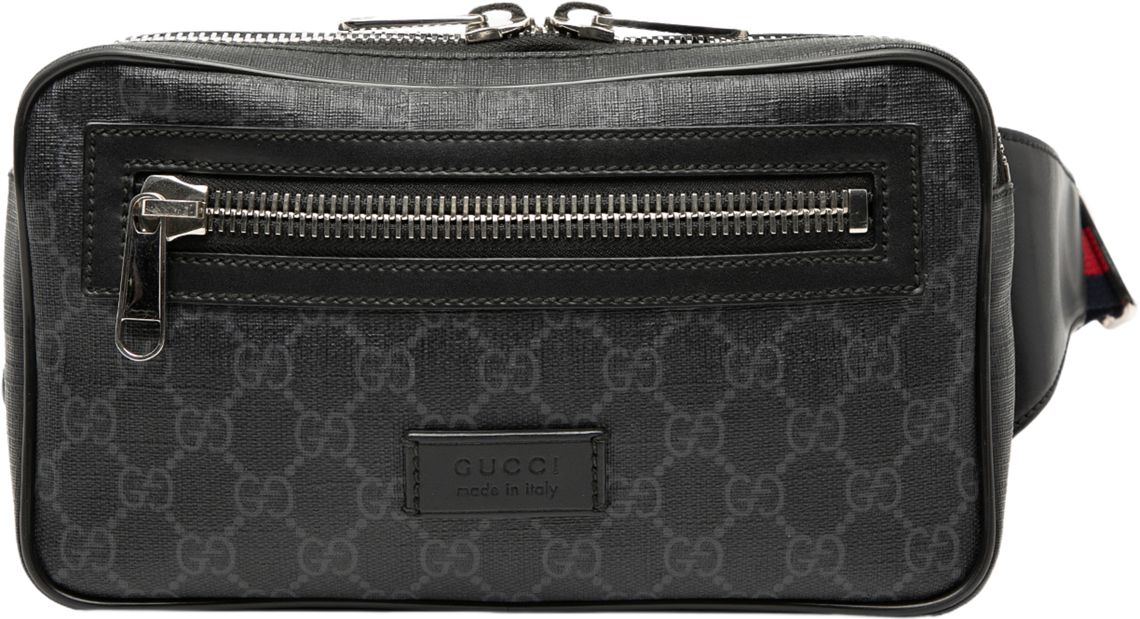 Gucci Small Gg Supreme Web Belt Bag, från Luxclusif, i färgen black. Klicka för att öppna bilden i stort format