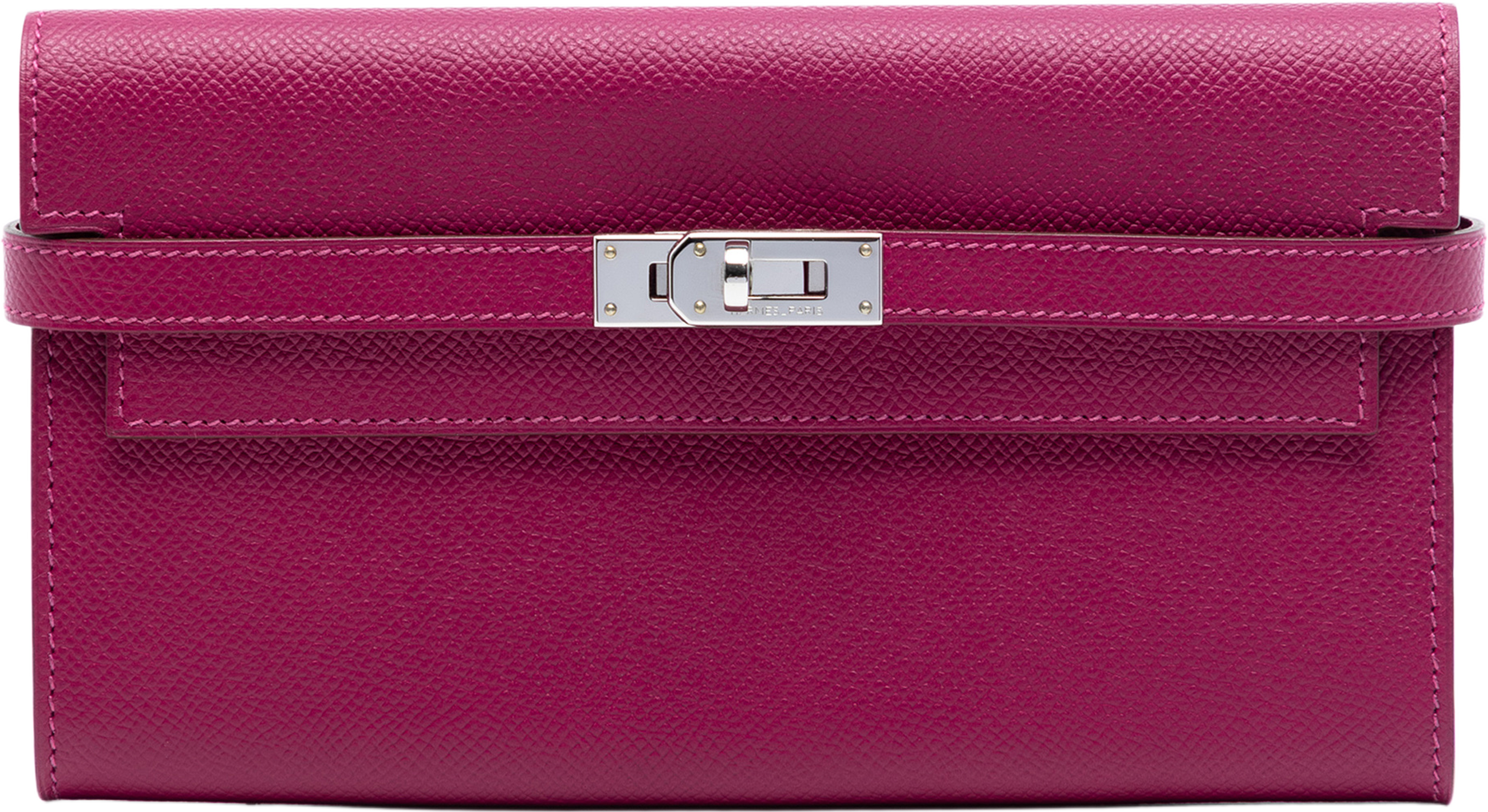 Hermès Epsom Kelly Longue Wallet, från Luxclusif, i färgen magenta. Klicka för att öppna bilden i stort format