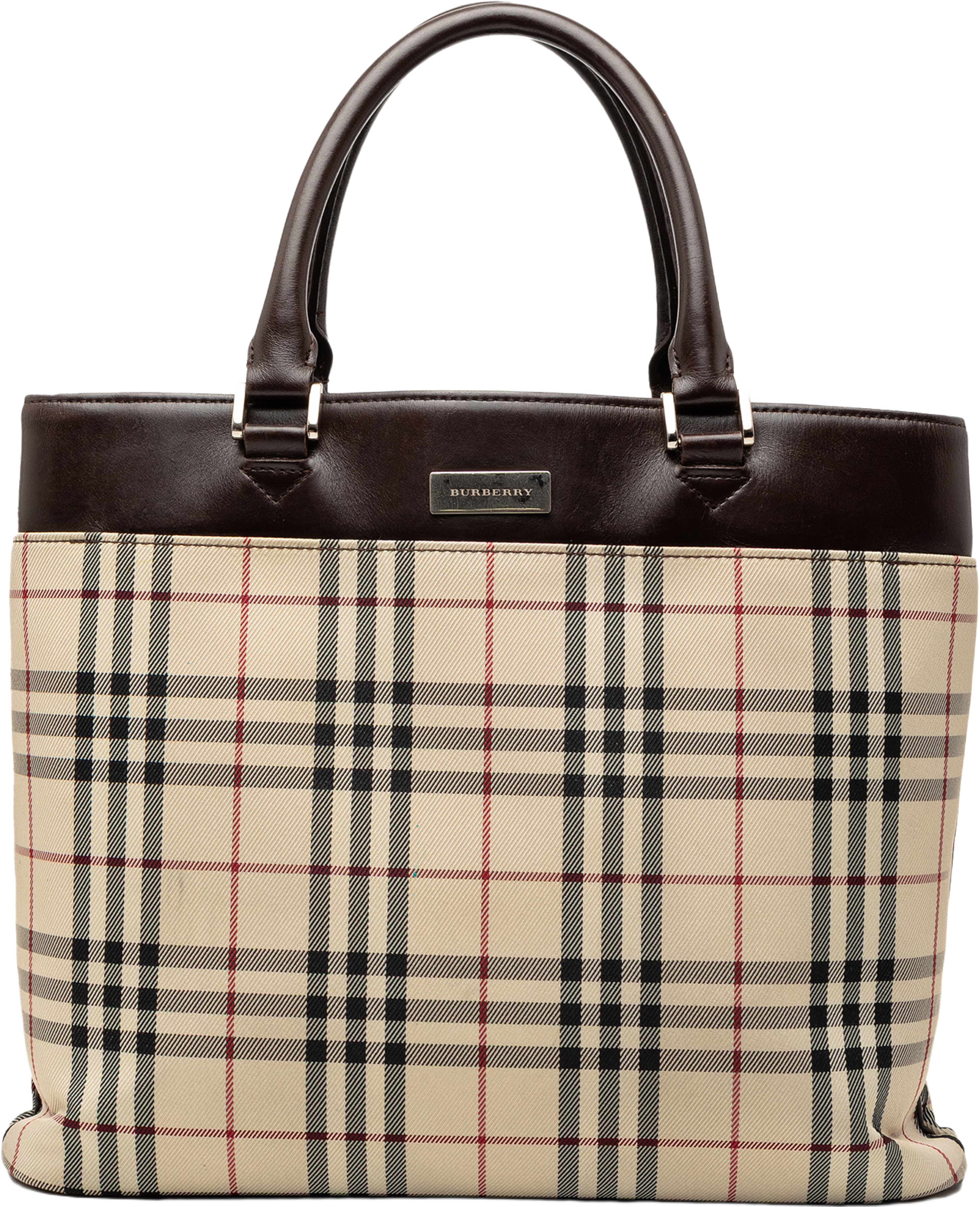 Burberry House Check Canvas Tote, från Luxclusif, i färgen beige. Klicka för att öppna bilden i stort format