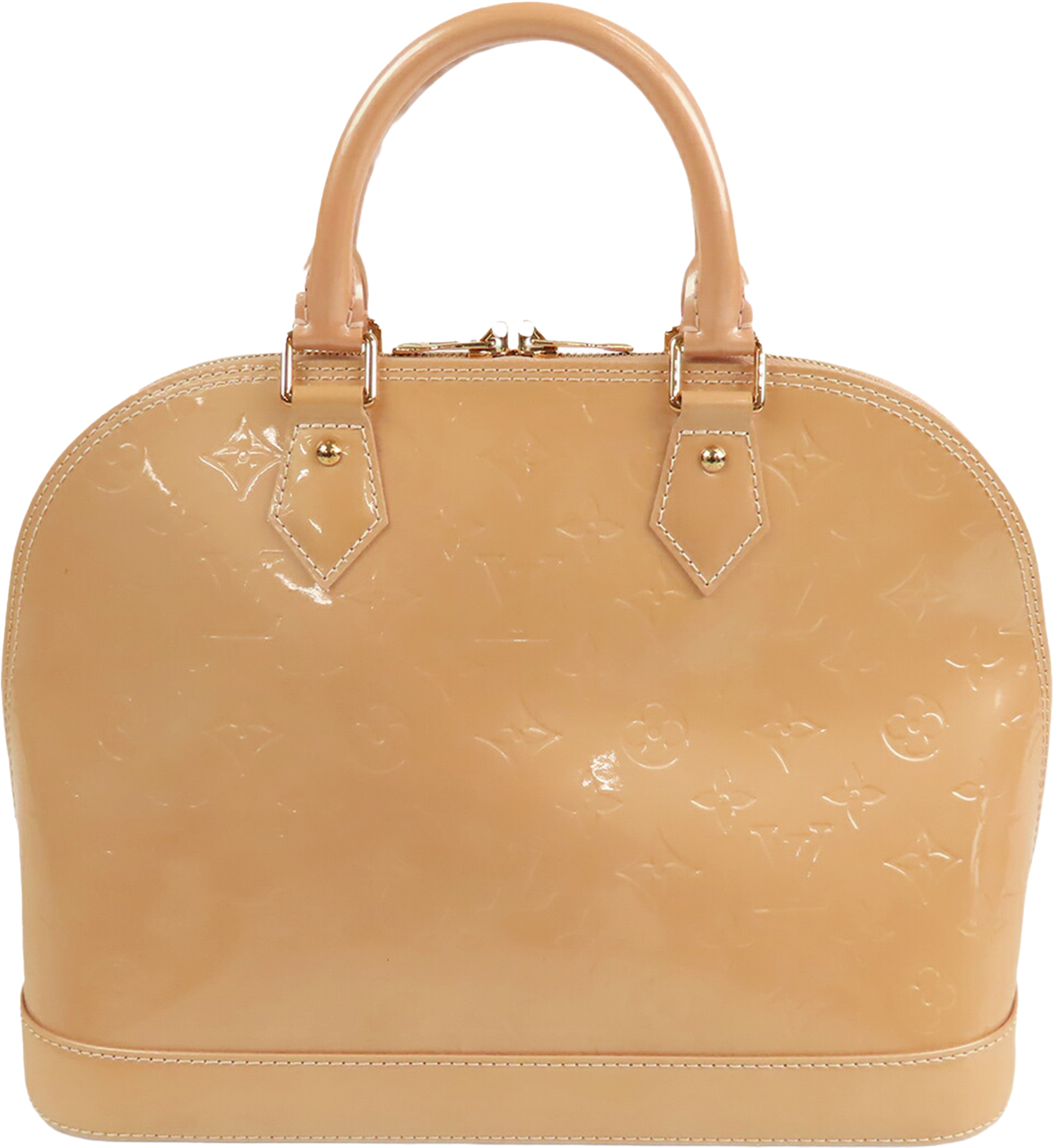 Louis Vuitton Monogram Vernis Alma Pm, från Luxclusif, i färgen beige. Klicka för att öppna bilden i stort format