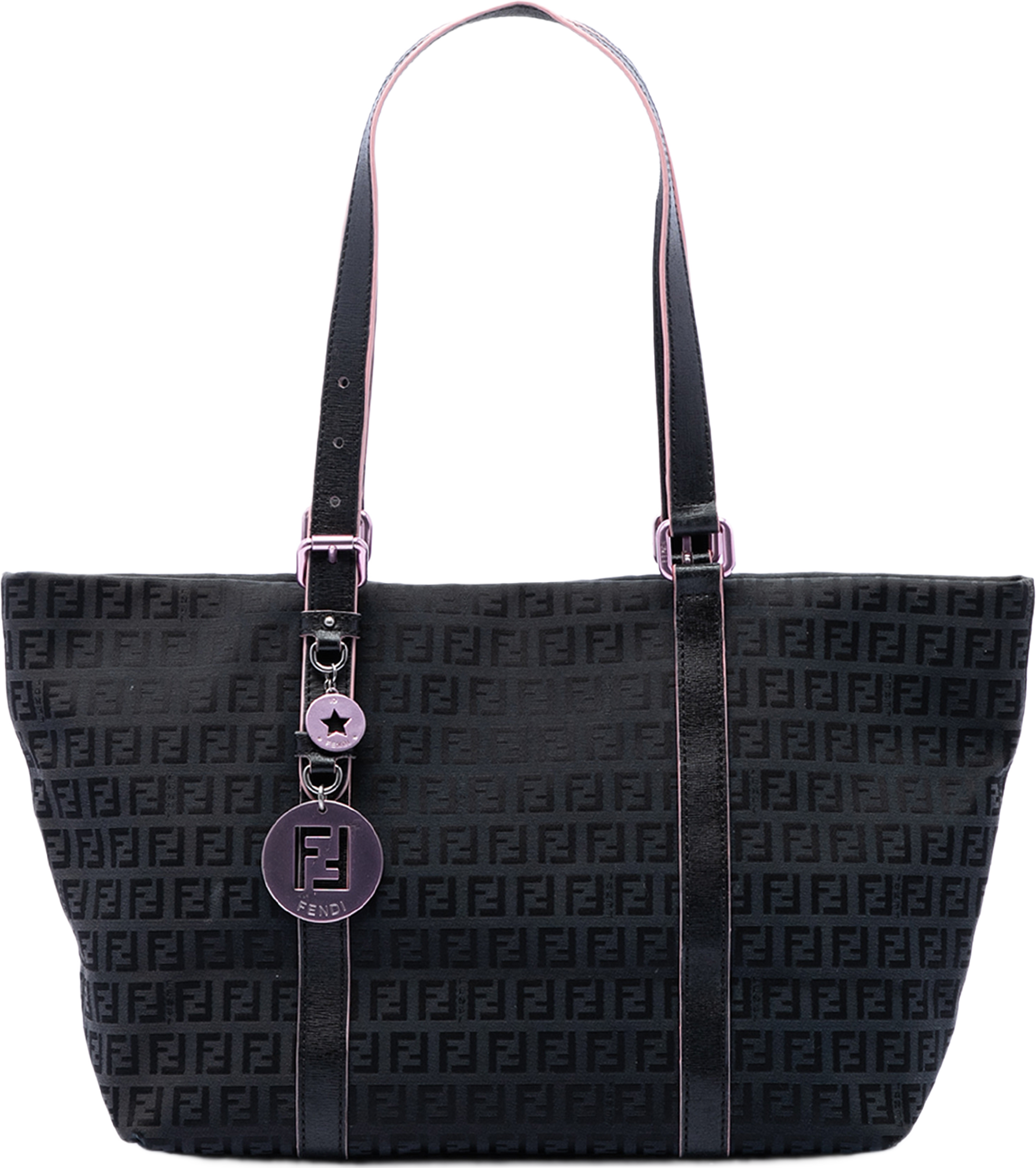 Fendi Zucchino Canvas Superstar Tote, från Luxclusif, i färgen svart. Klicka för att öppna bilden i stort format