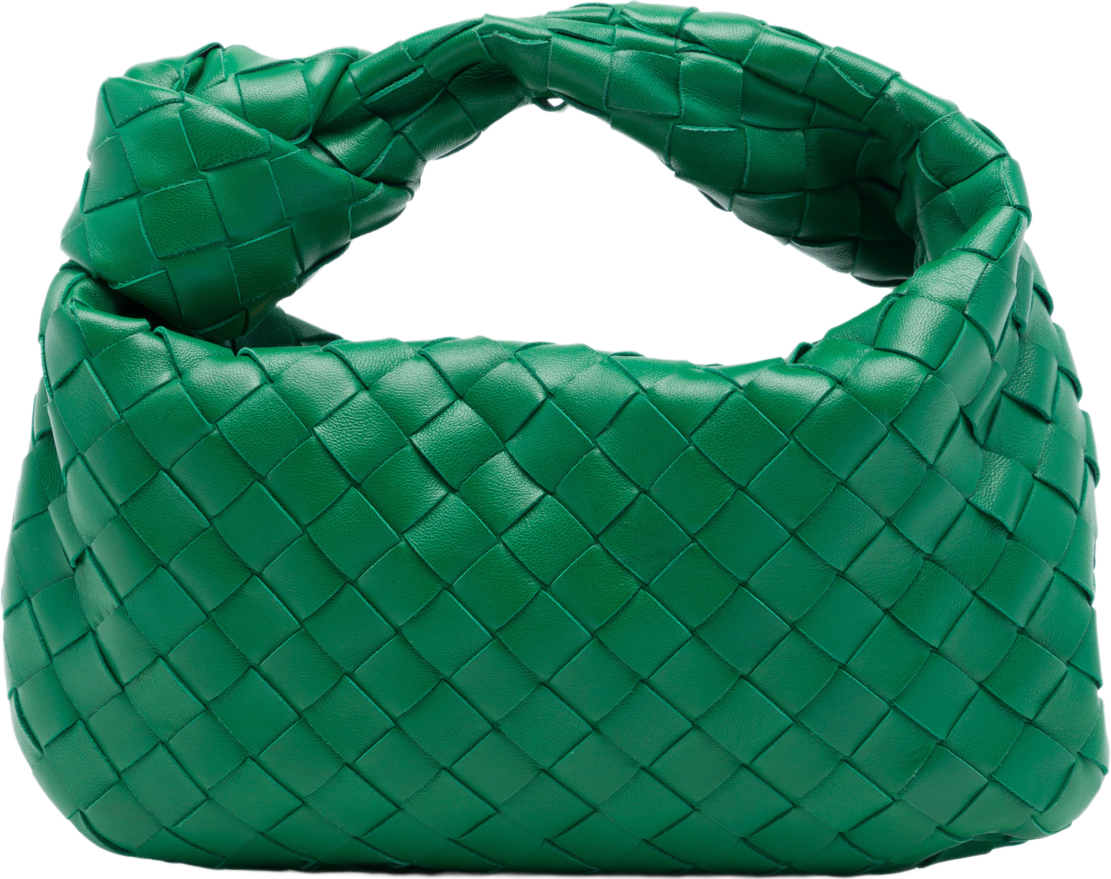 Bottega Veneta Mini Nappa Intrecciato Jodie, från Luxclusif, i färgen grön. Klicka för att öppna bilden i stort format